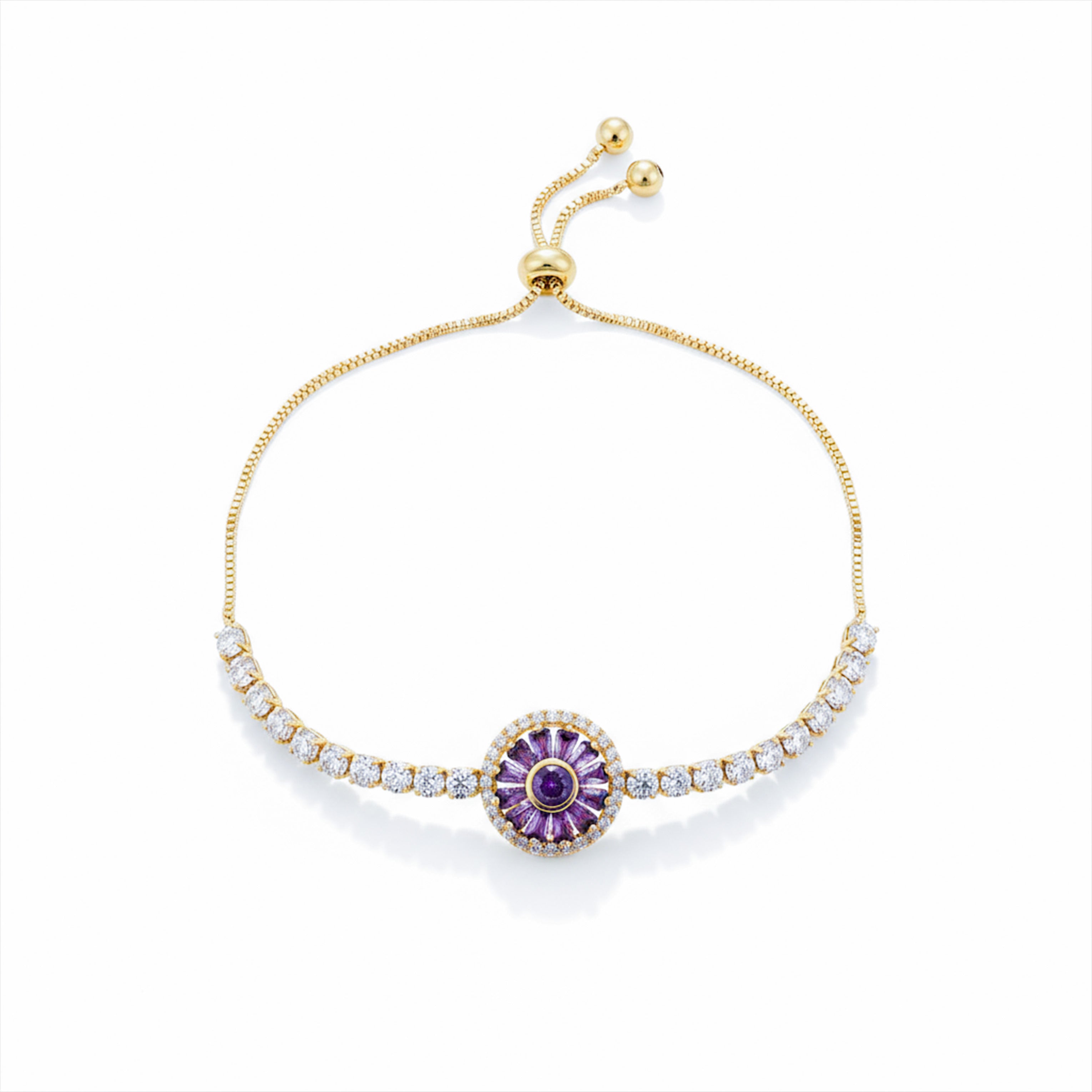 Women Bracelet Royal Amethyst Gold jewellery - Finora Jewels