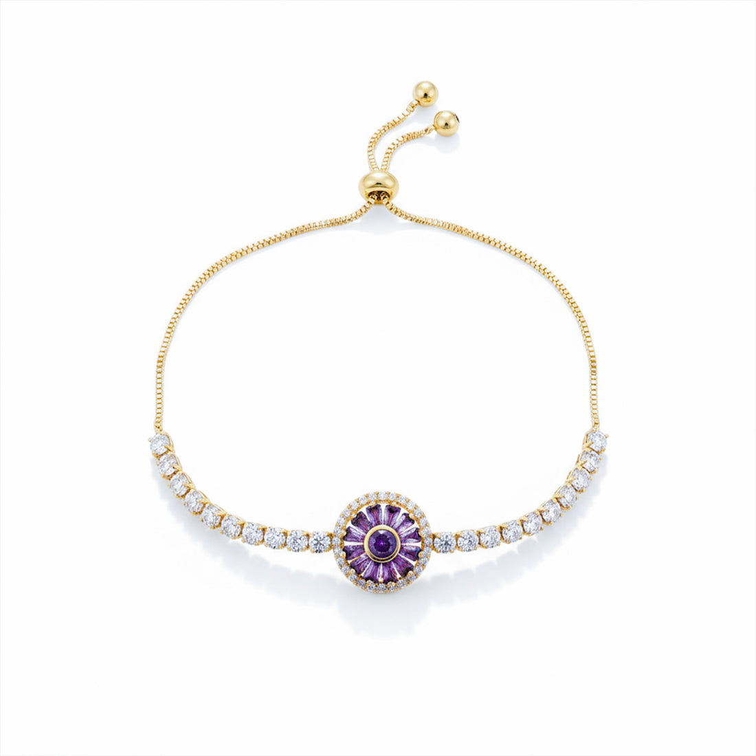 Women Bracelet Royal Amethyst Gold jewellery - Finora Jewels