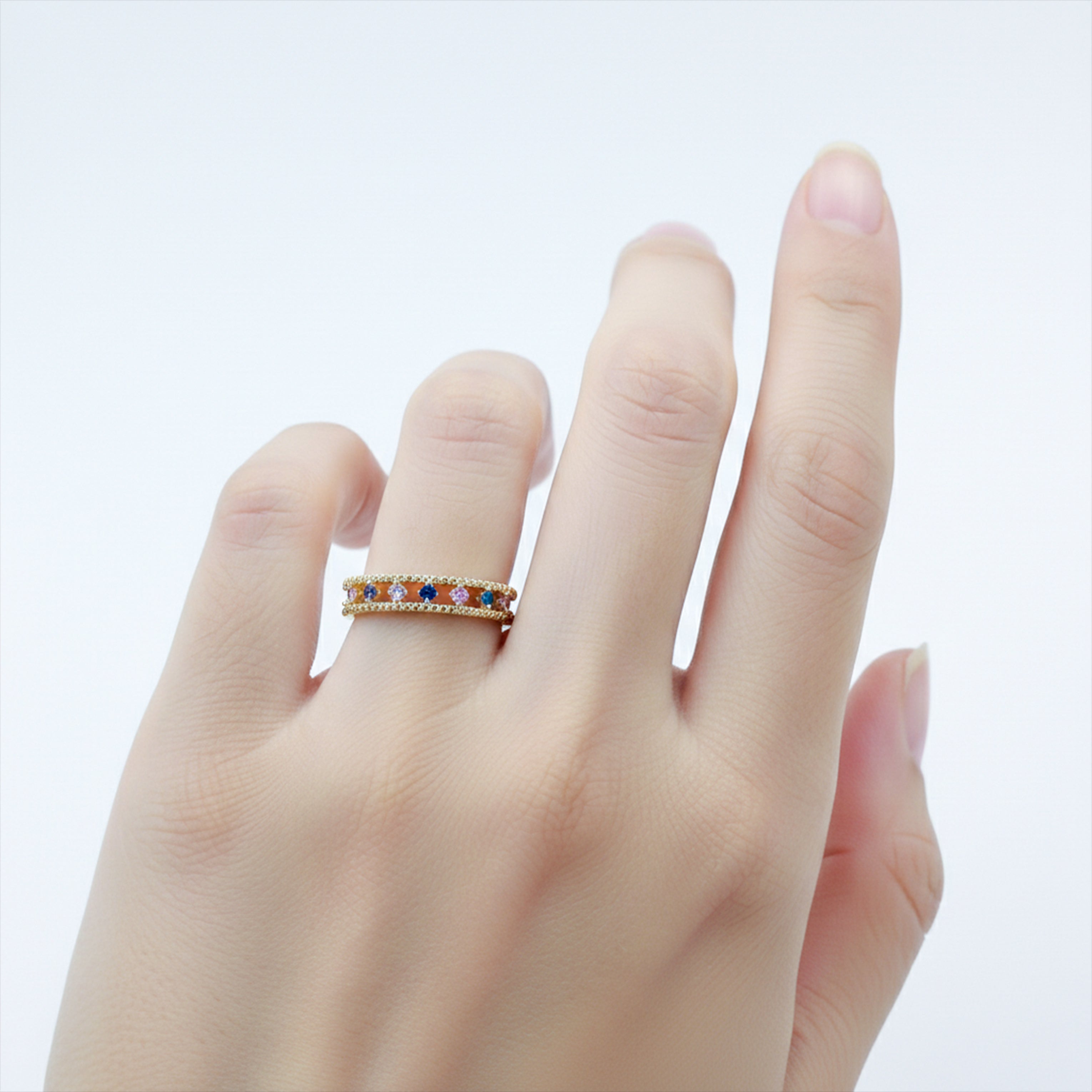 Gold-Toned Rainbow Band GWR -43