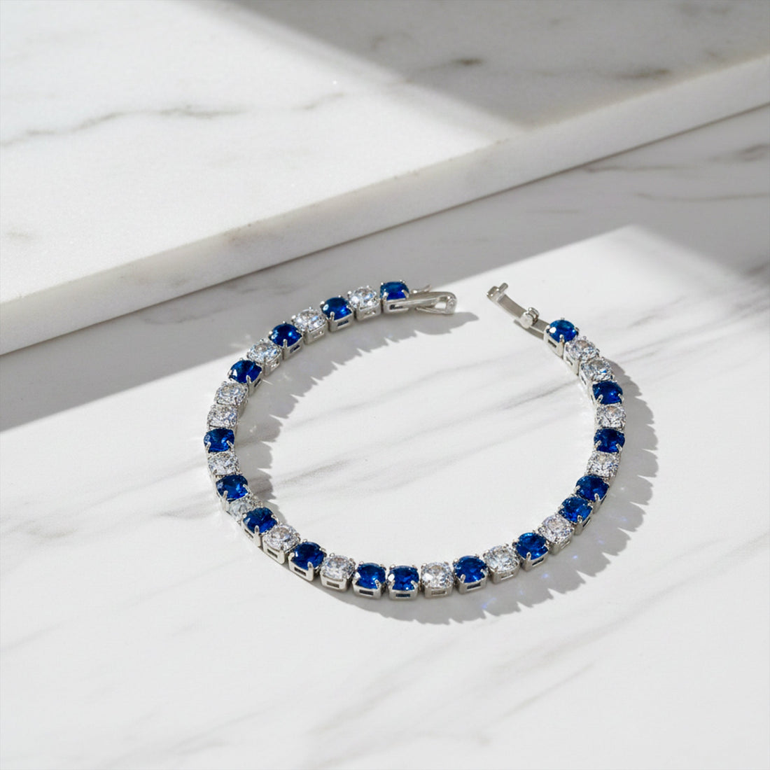 Silver Blue & Ivory Line Kangan GWB -84