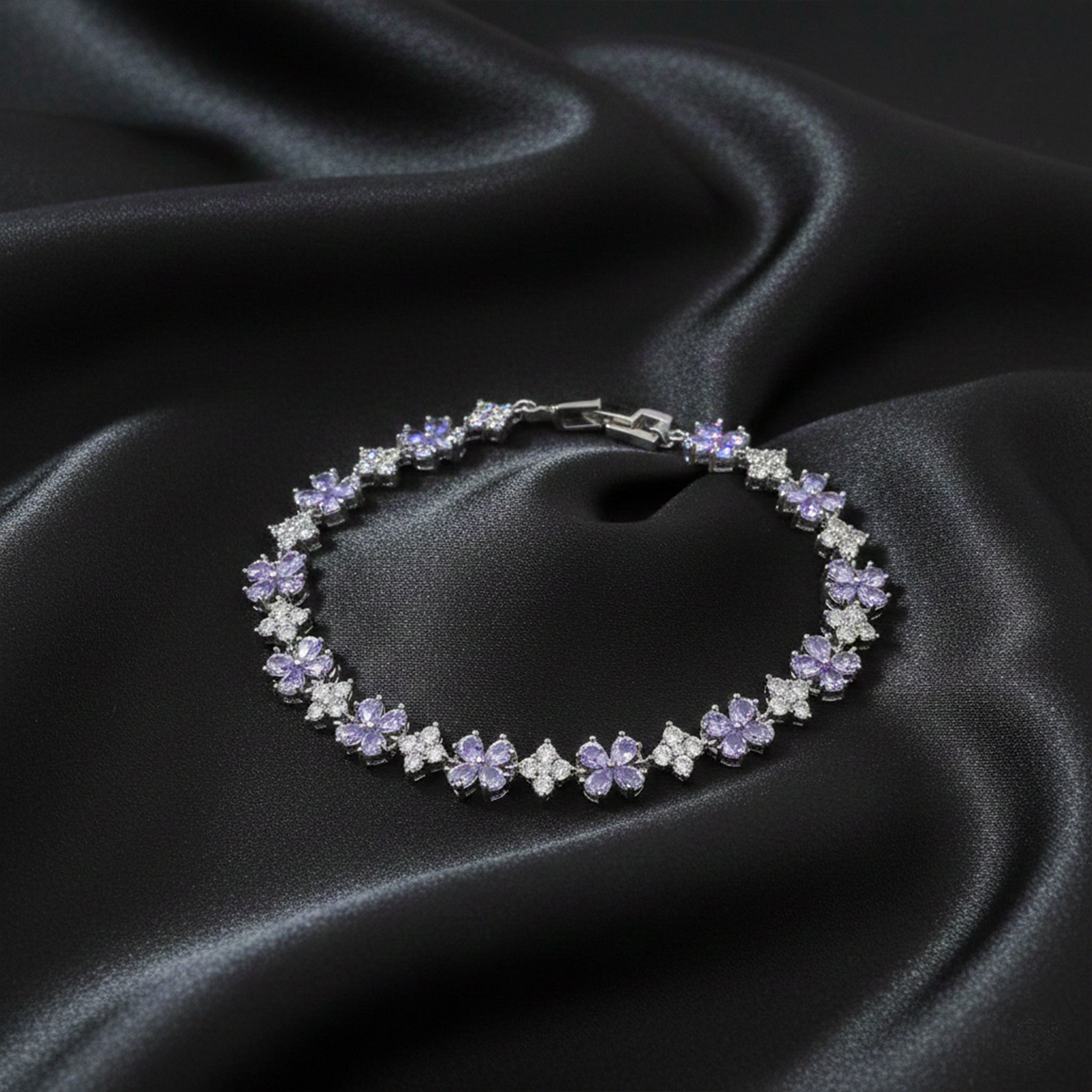 Silver Lavender Bracelet for women - Finora Jewels