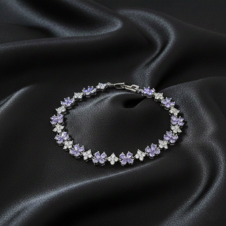 Silver Plated Lavender Bracelet