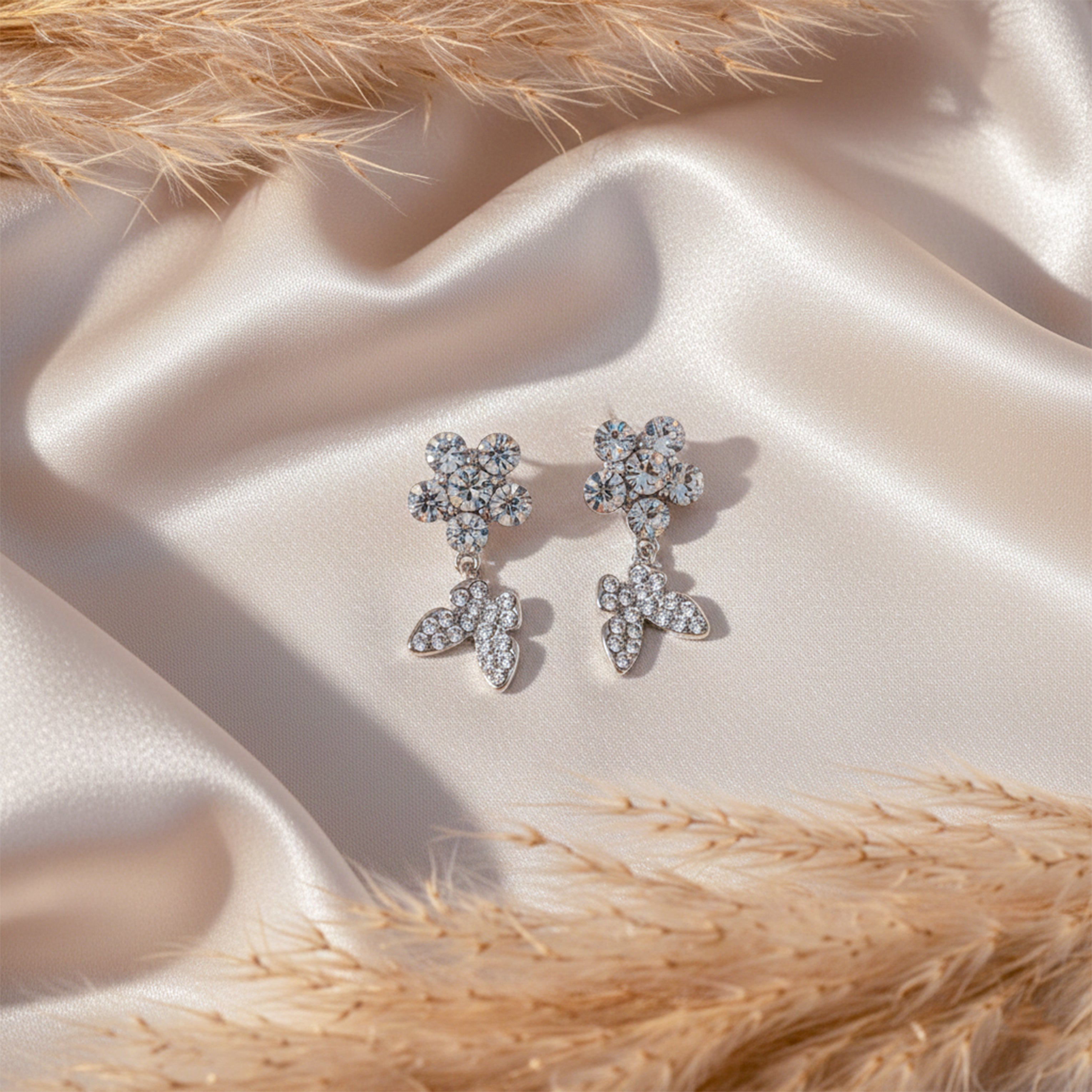 Bloom Sparkle Dangle Ear Studs GWE -106