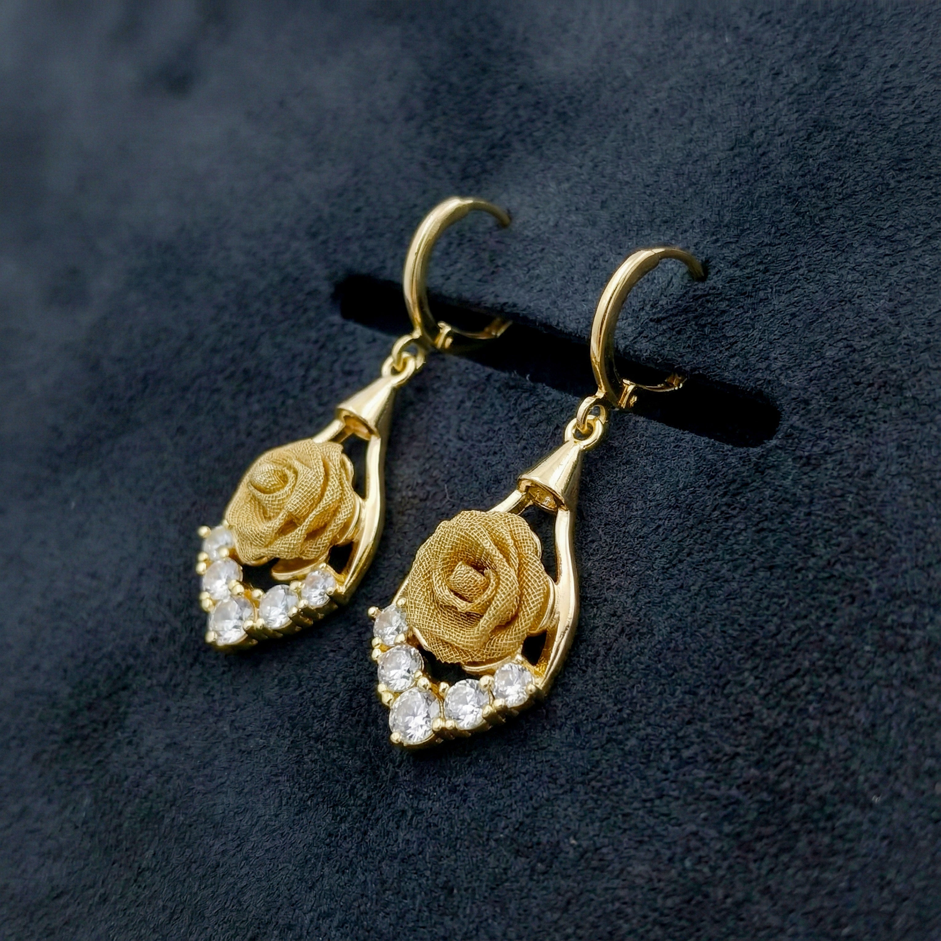 Gold Drop Drop Earrings for women - Finora Jewels