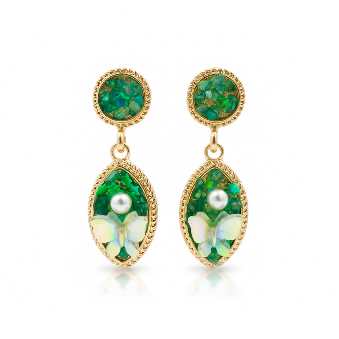 Gold Butterfly Drop Drop Earrings for women - Finora Jewels