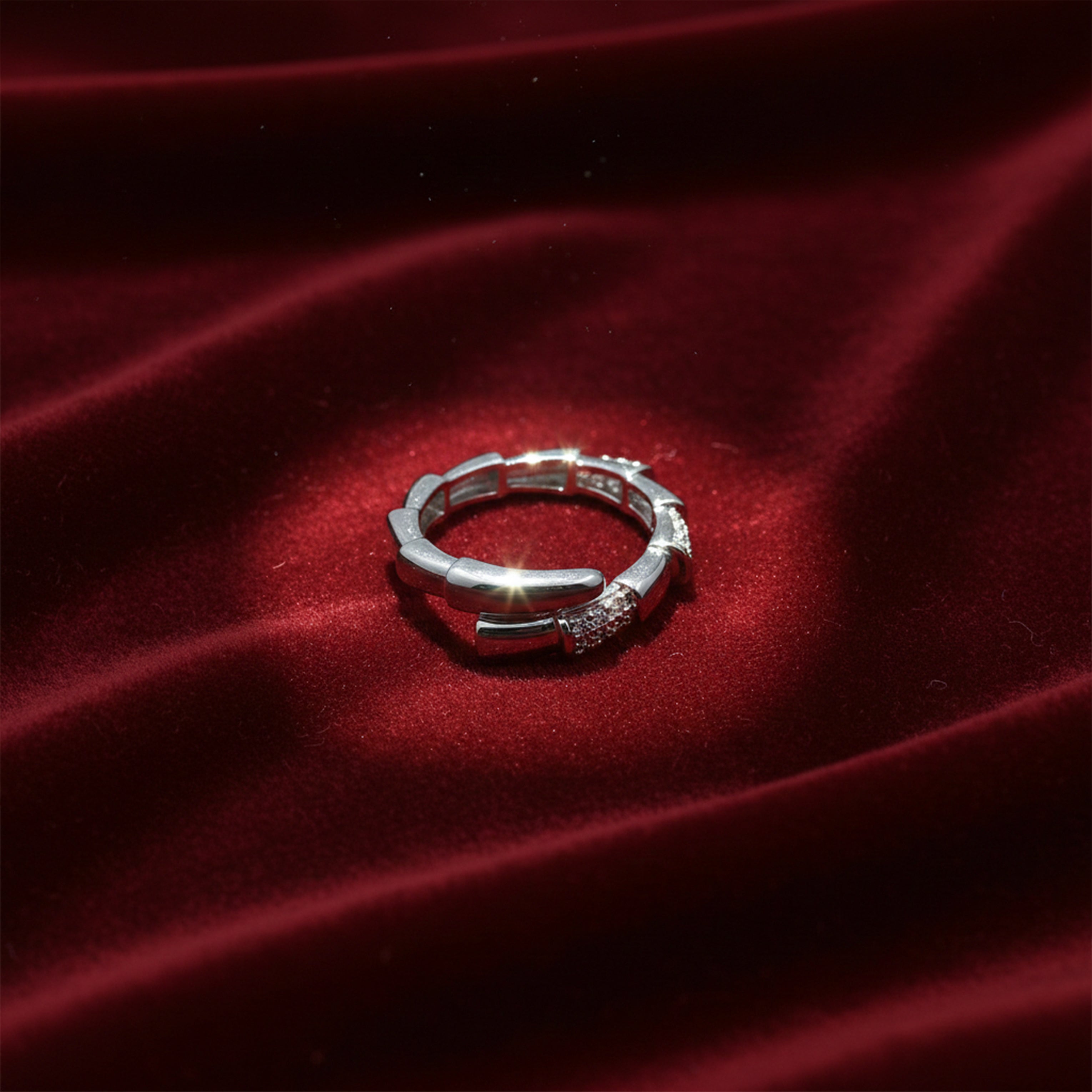Silver Knot Zirconia Flexible Band GWR -61