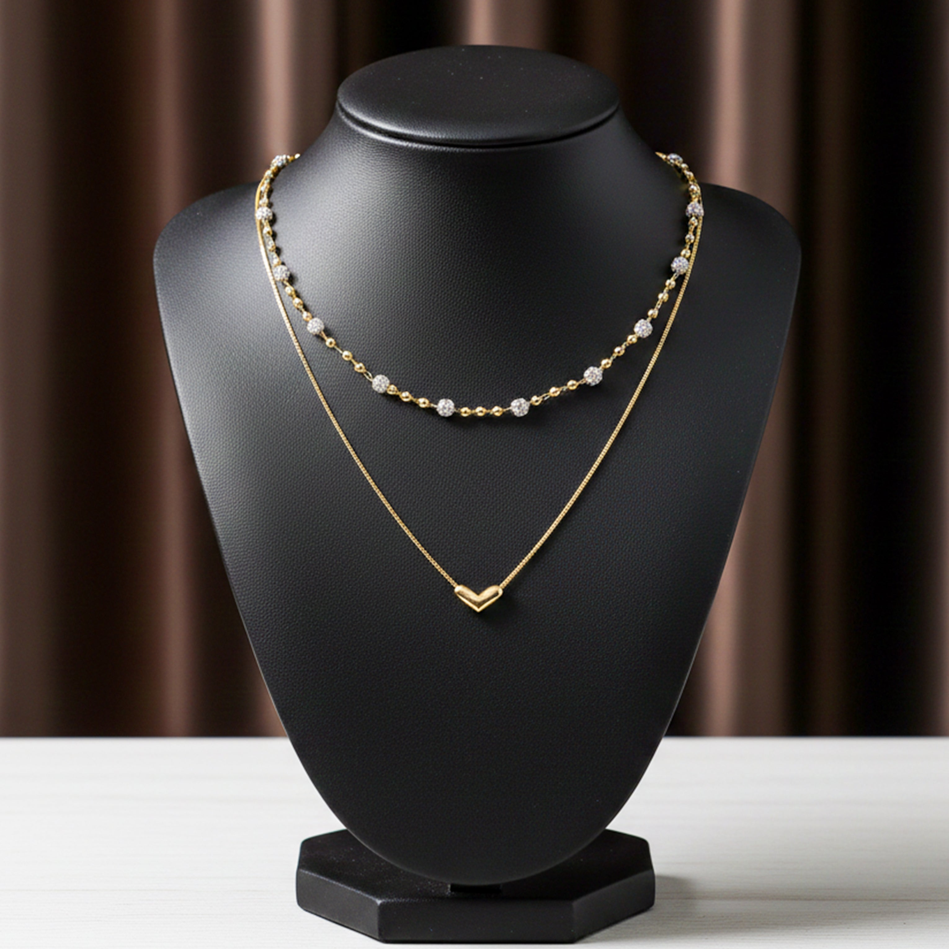 Tiered Love & Spark Bead-Set Link Set GWN -63