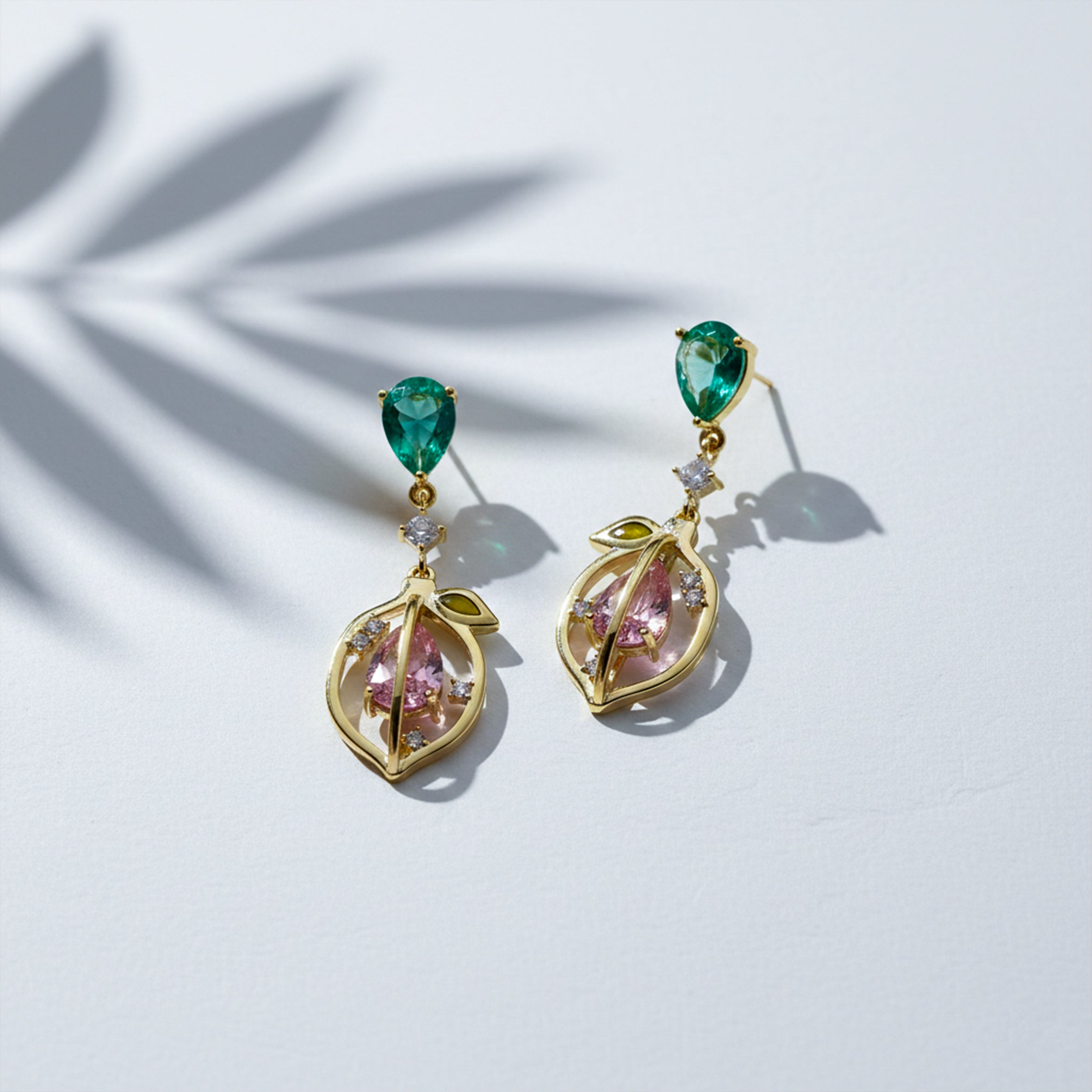 Verde Bloom Dangle Ear Studs GWE -102