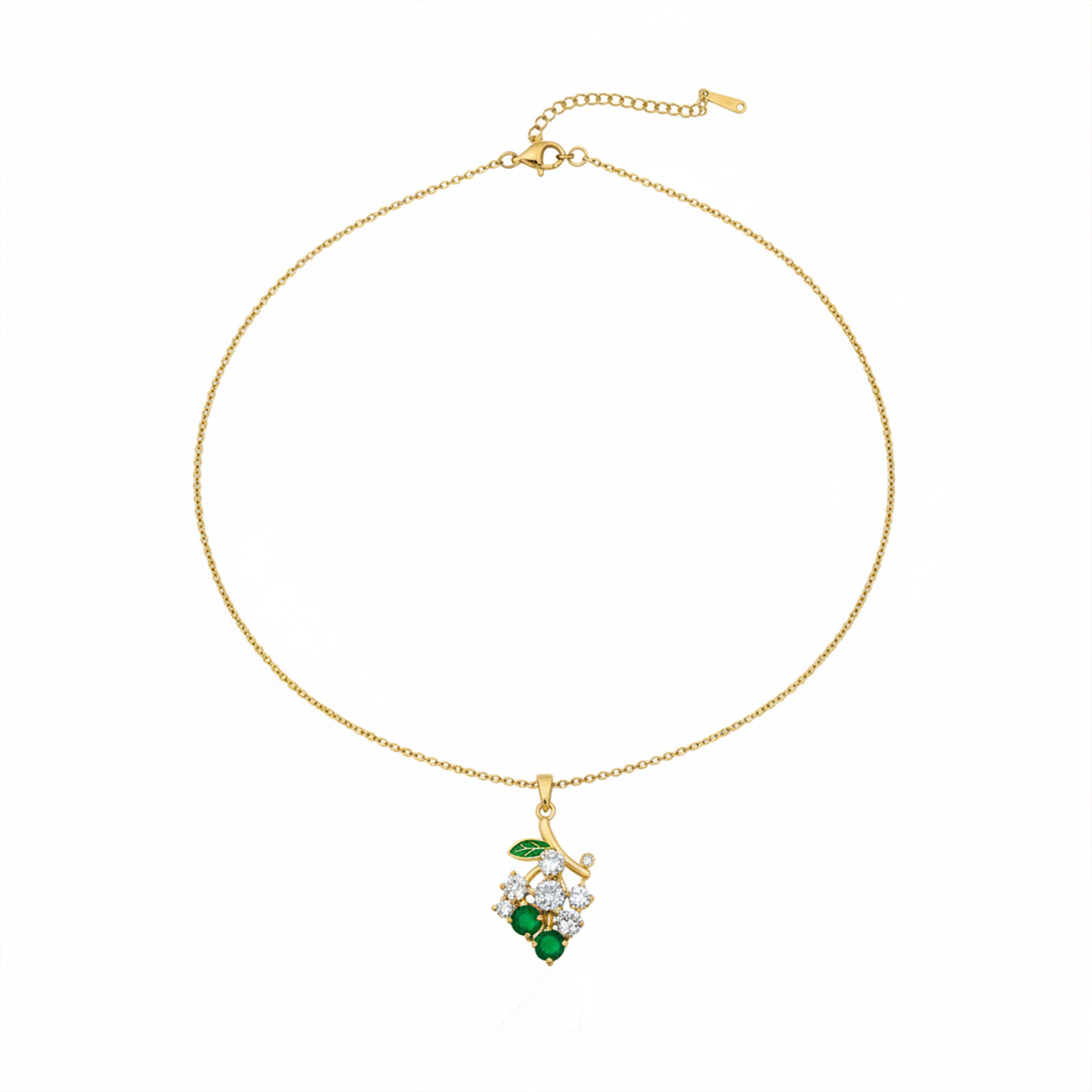Emerald Grape Necklace for women in Gold - Finora Jewels