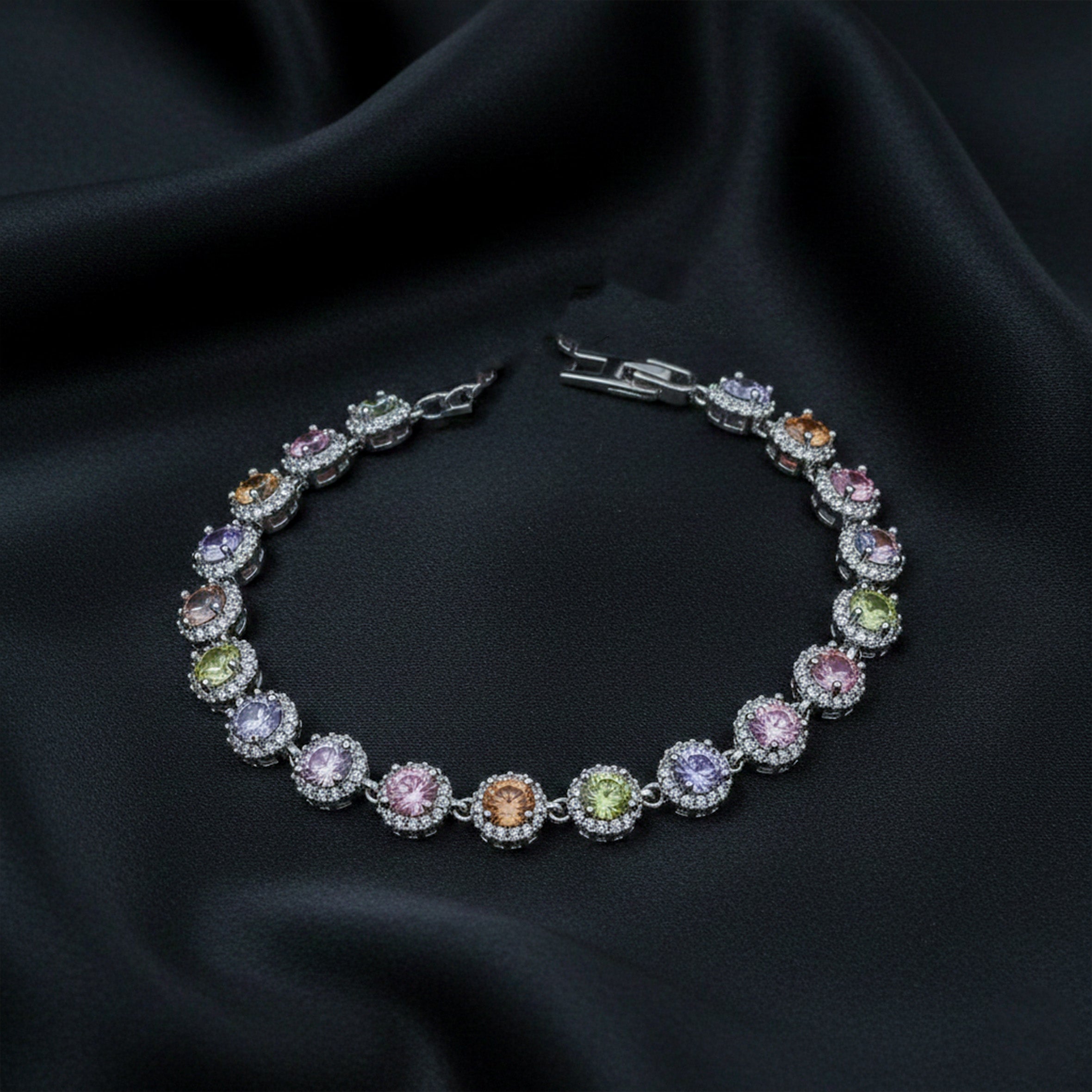 Silver Multi-Color Bracelet for women - Finora Jewels