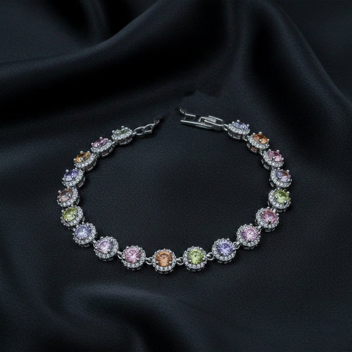 Silver Plated Multi Color Bracelet