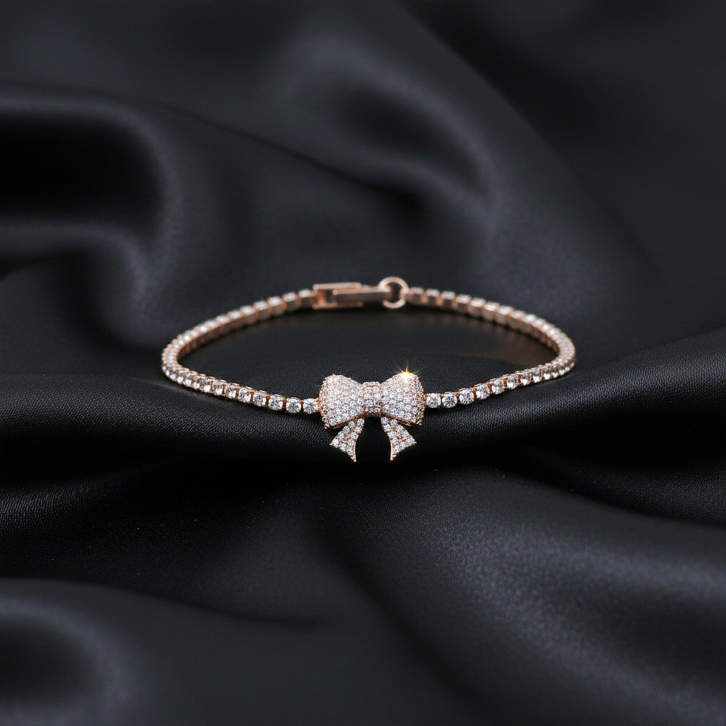 Bowknot Tennis Bracelet for women in Rose Gold - Finora Jewels