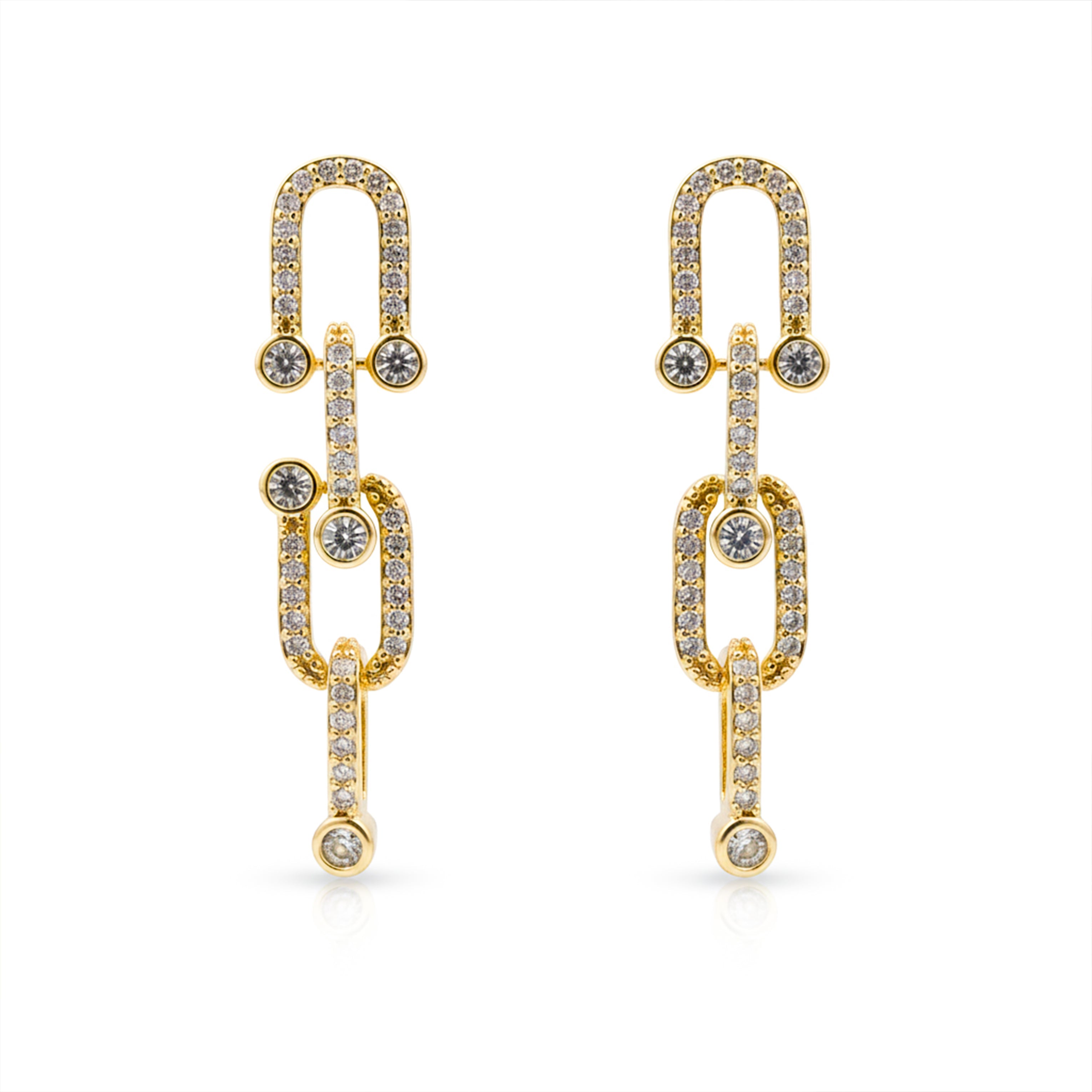 Gold Product Description Stud Earrings for women - Finora Jewels