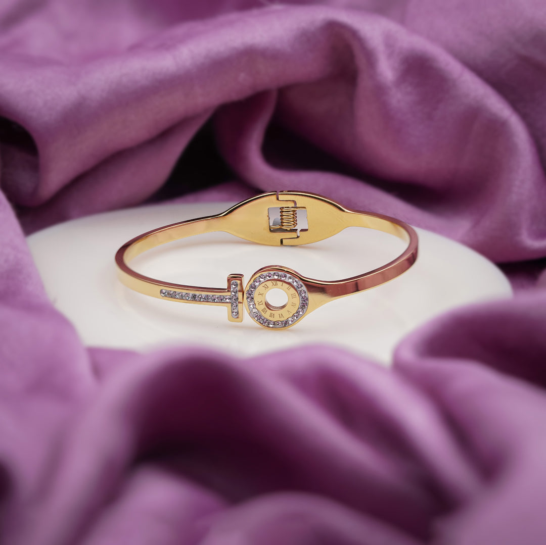Gold Gayatri Kada Bracelet for women - Finora Jewels