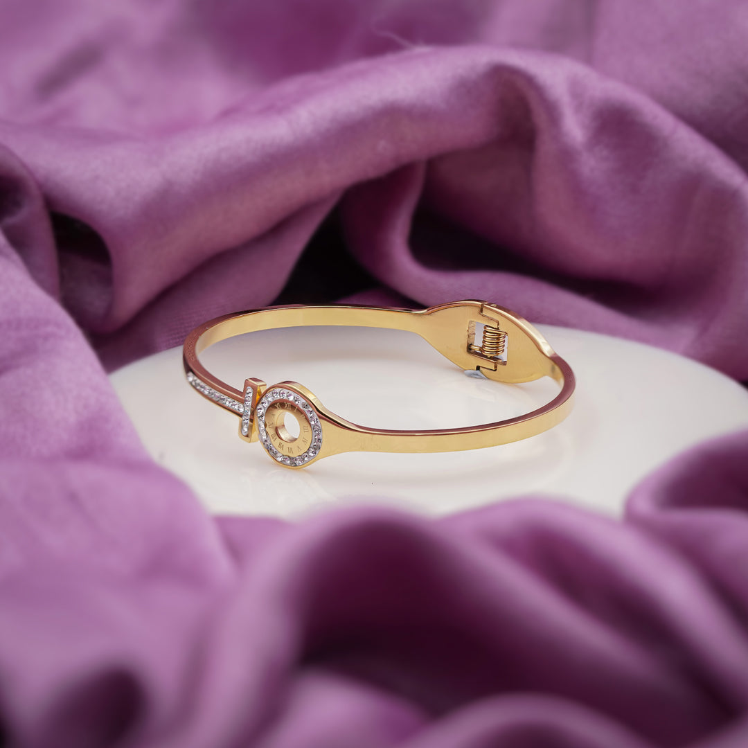 Gold Gayatri Kada Bracelet for women - Finora Jewels
