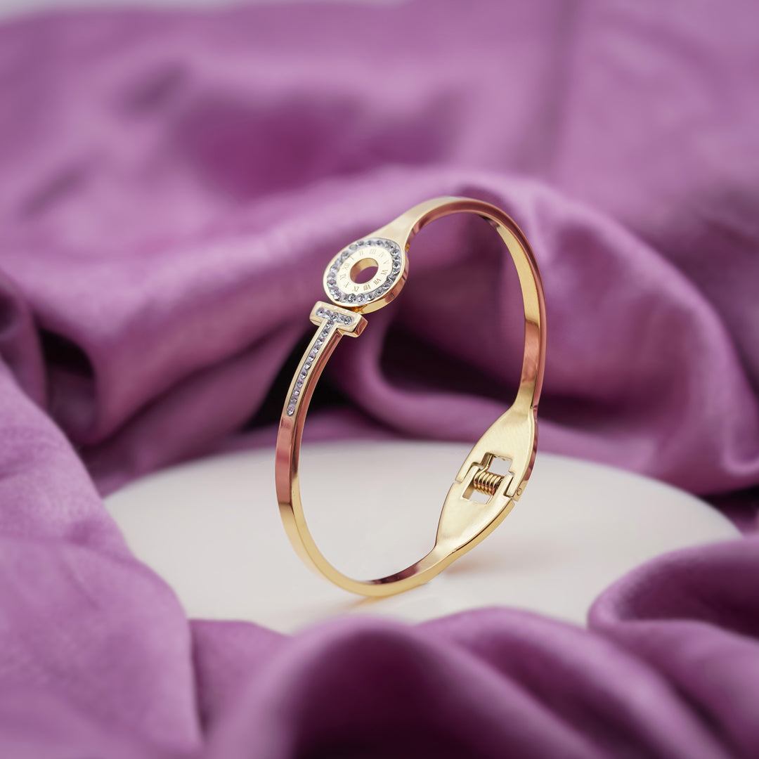 Gold Gayatri Kada Bracelet for women - Finora Jewels