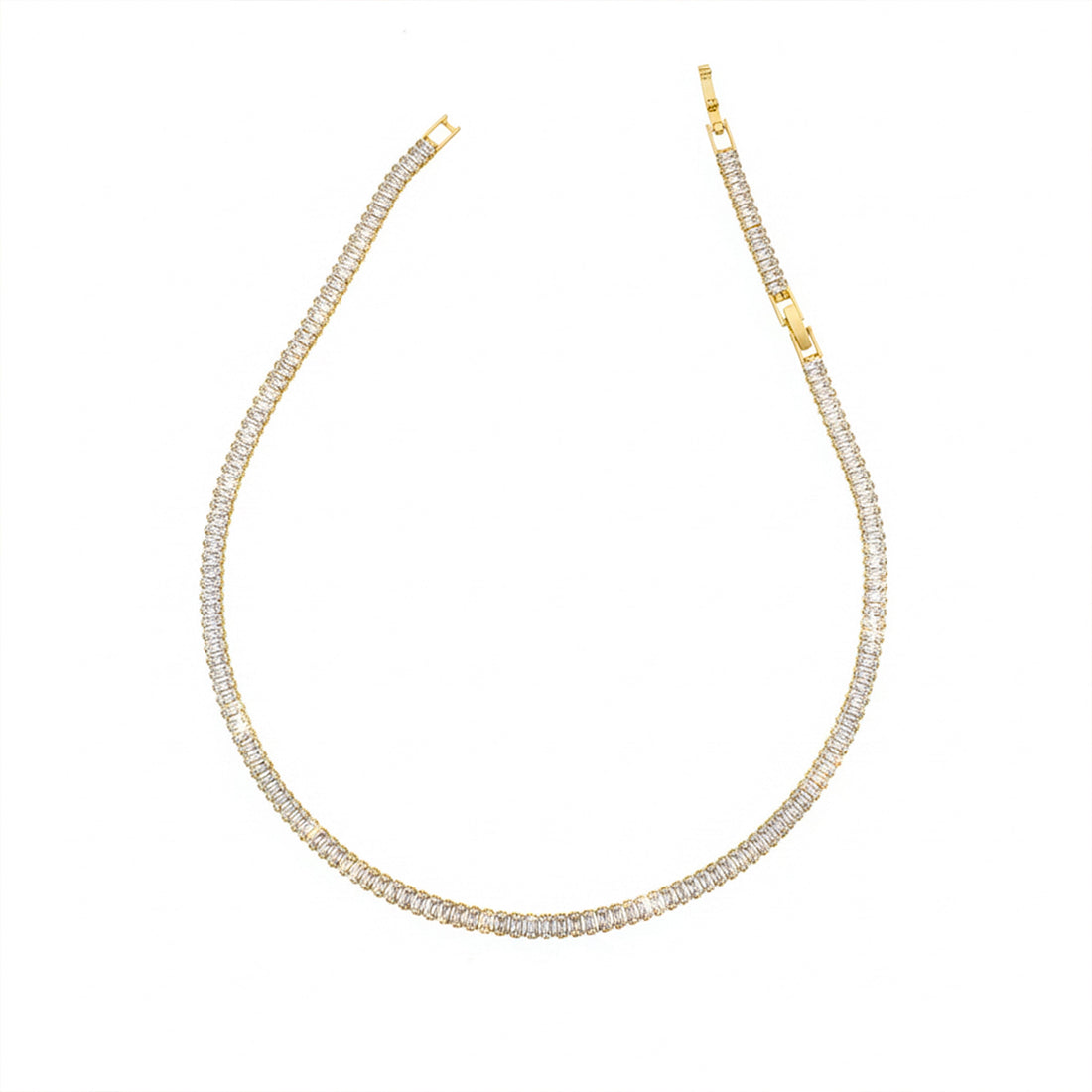 Gold Short Description Elegant Gold-plated Tennis Necklace for women - Finora Jewels