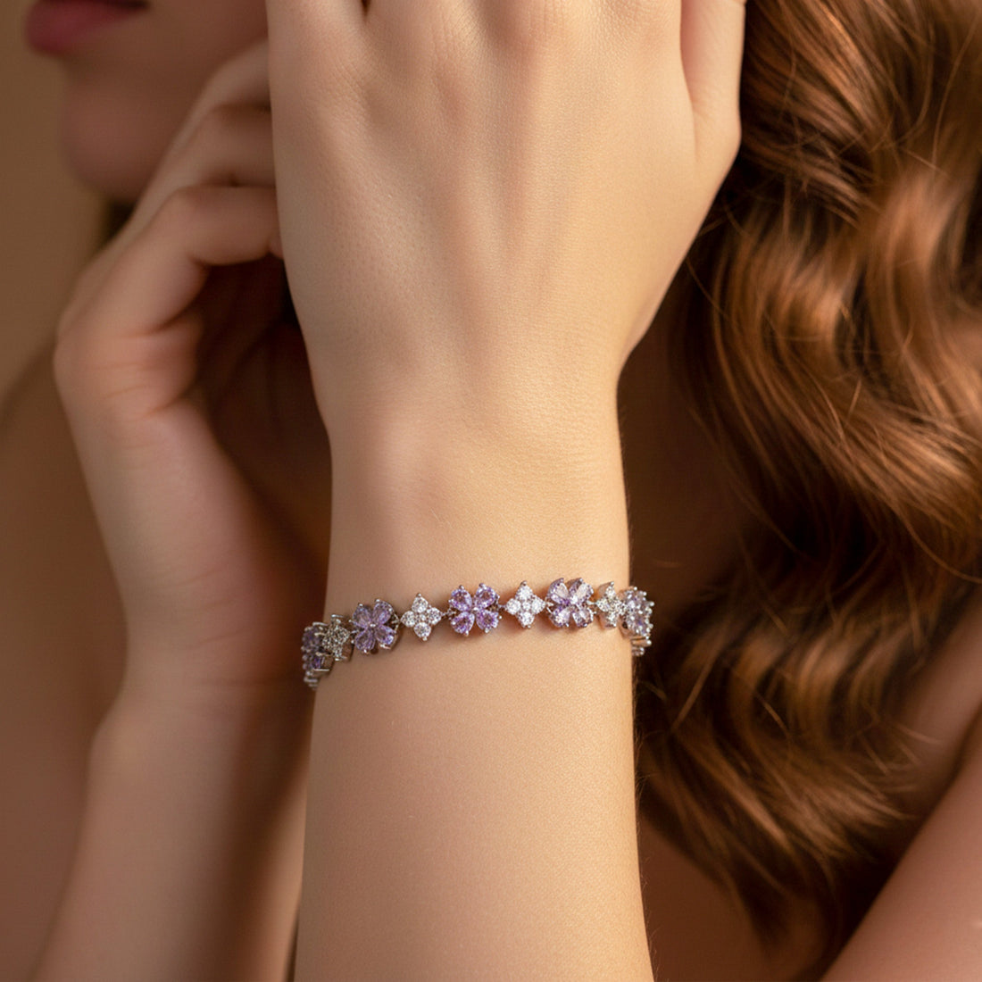 Silver Lavender Bracelet for women - Finora Jewels