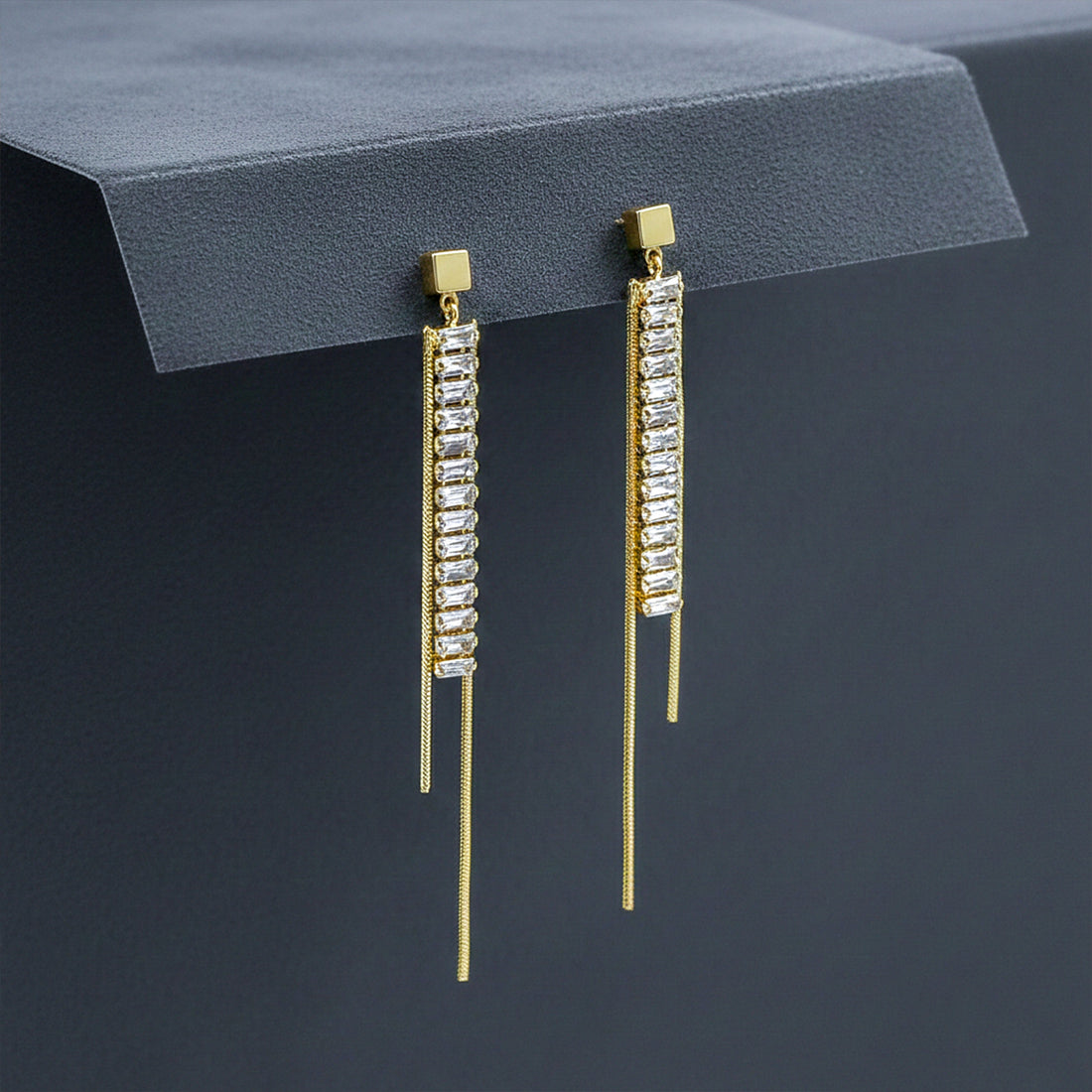 Gold CascadE Stud Earrings for women - Finora Jewels