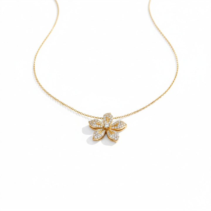 Lustrous Cubic Zirconia Flora Bold Women Link Set GWN -144