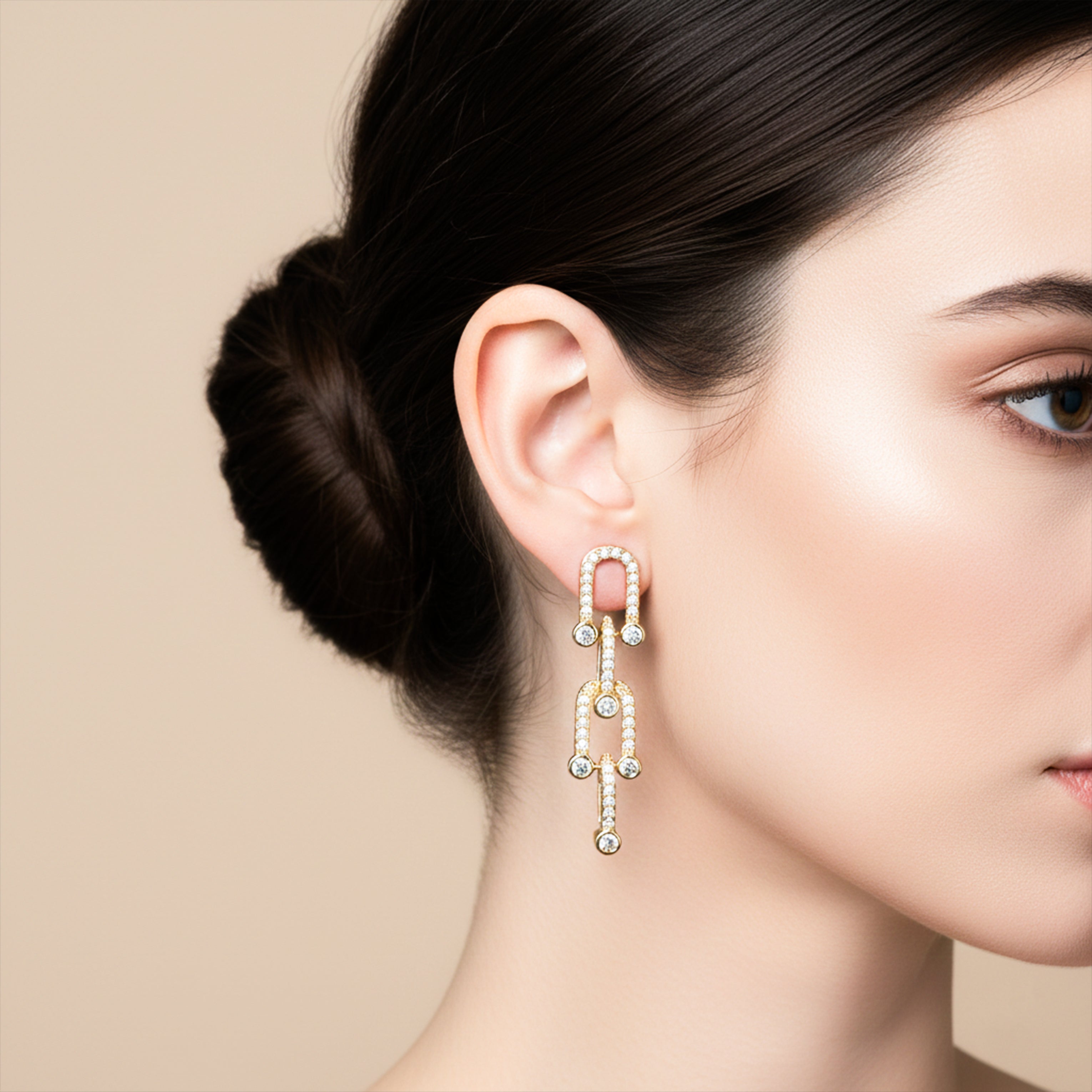Gold Product Description Stud Earrings for women - Finora Jewels
