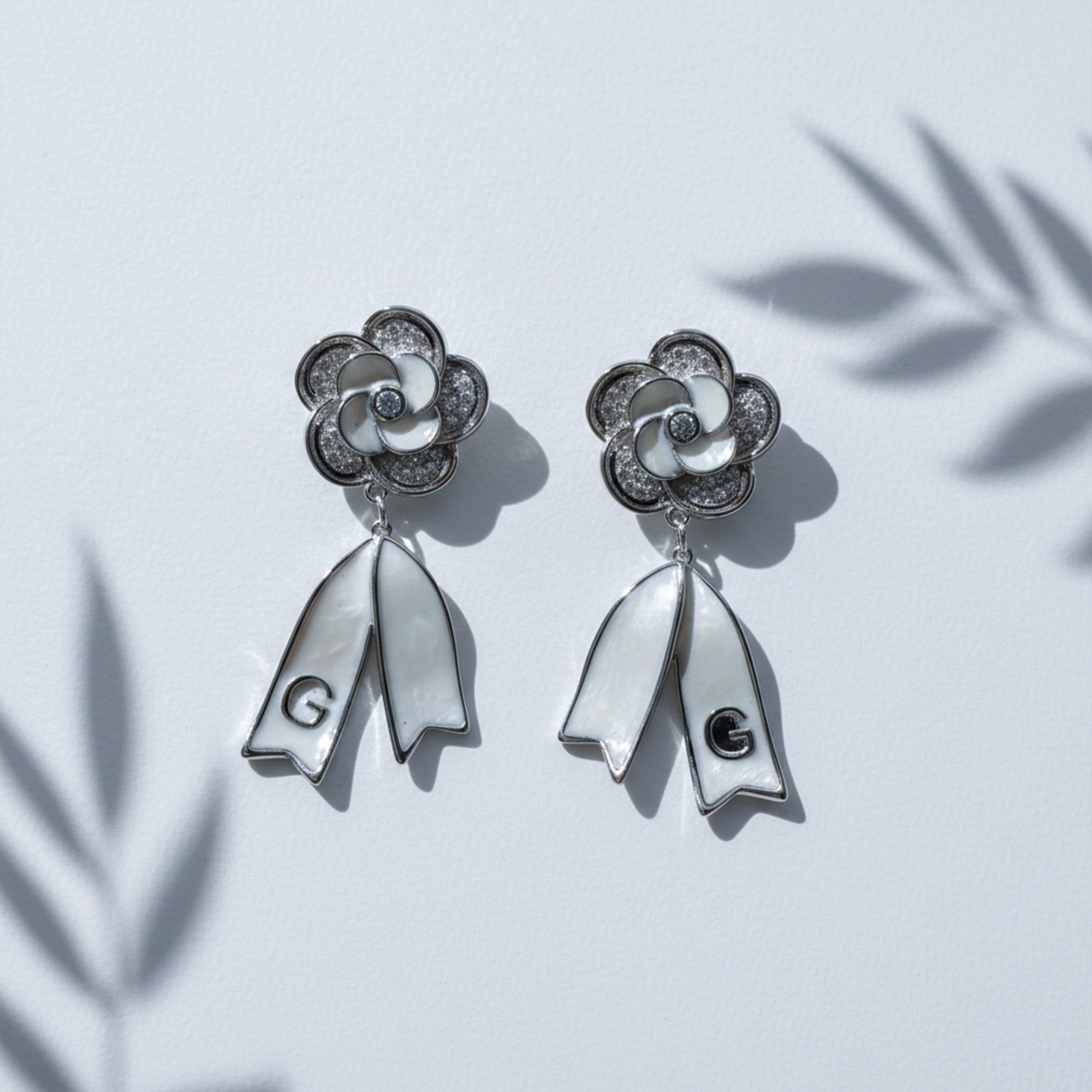 Silver Bloom Drop Stud Earrings for women - Finora Jewels