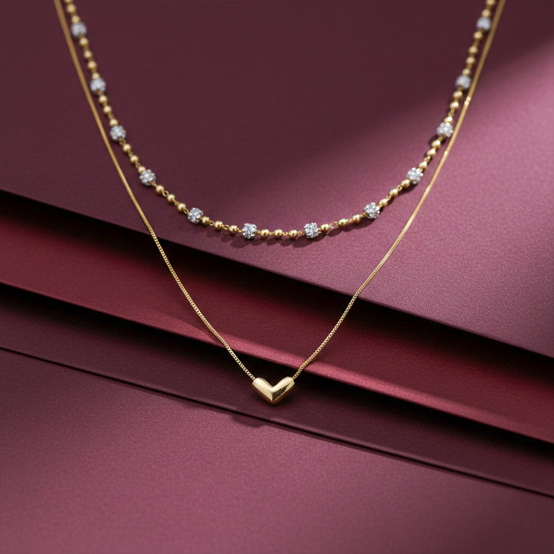 Tiered Love & Spark Bead-Set Link Set GWN -63
