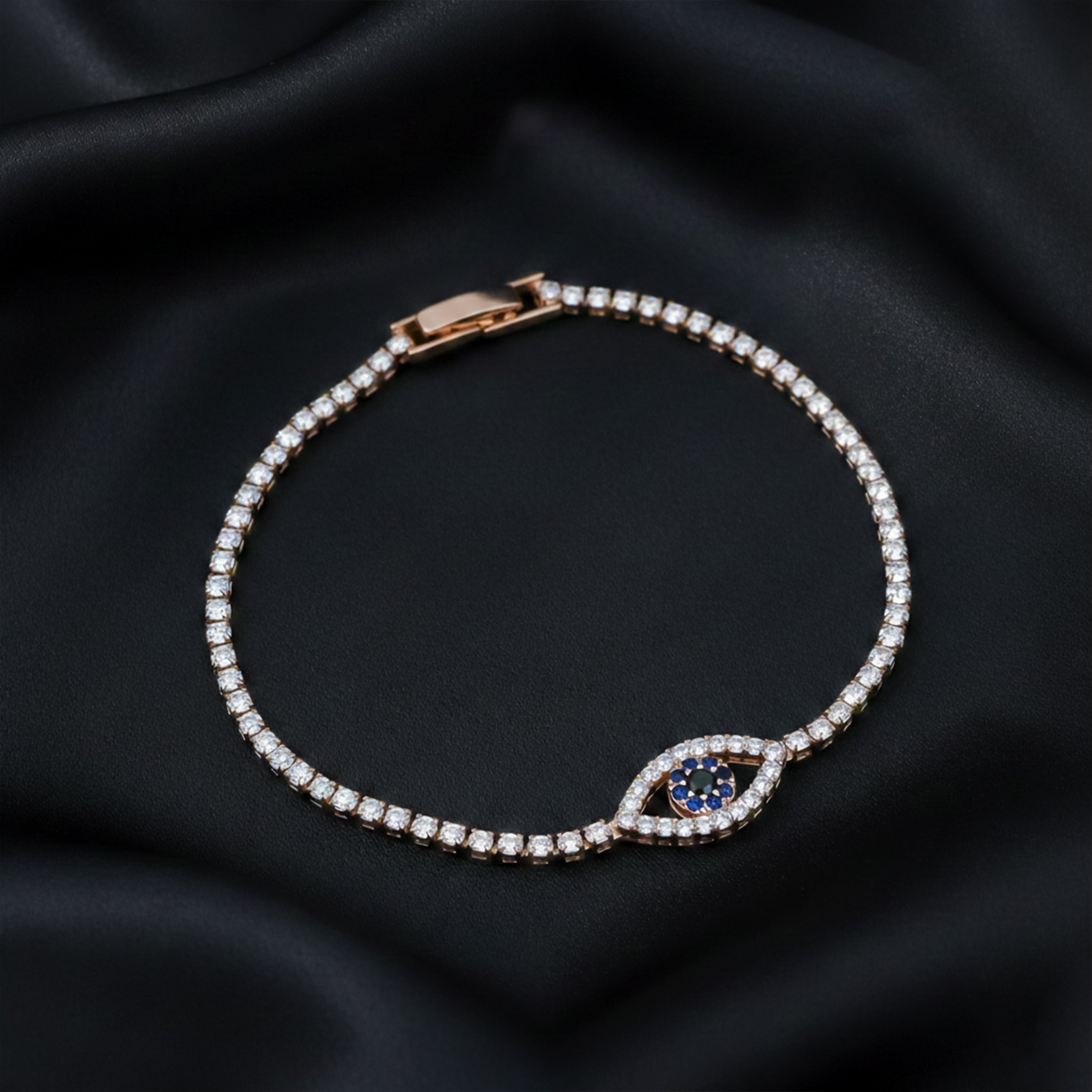 Evil Eye Luxe Tennis Bracelet for women in Gold - Finora Jewels