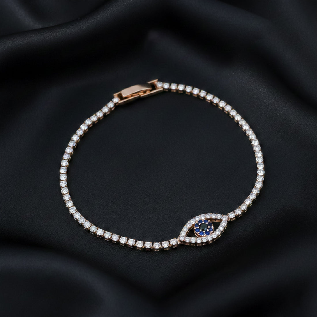 Evil Eye Luxe Tennis Bracelet for women in Gold - Finora Jewels