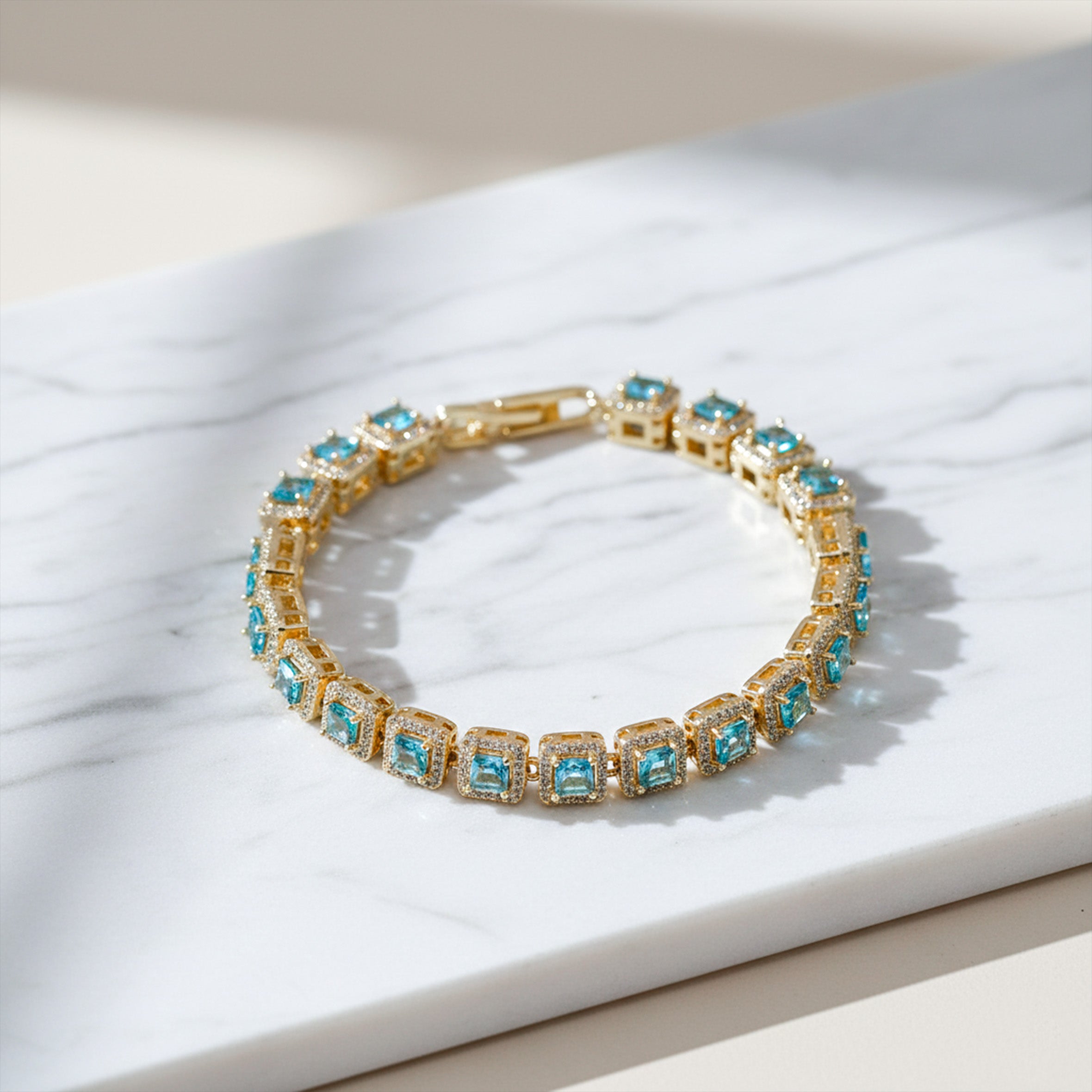 Women Bracelet Blue Gold jewellery - Finora Jewels