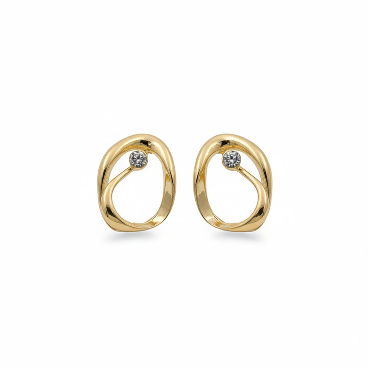 Aurelia Twist Zirconia Stone Post Ear Studs GWE -51