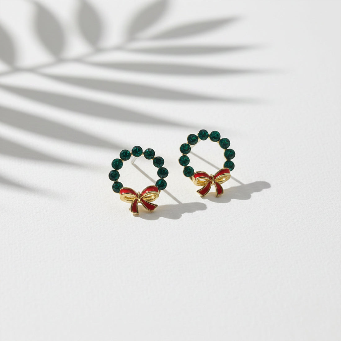 Verde Wreath Bow Post Ear Studs GWE -118