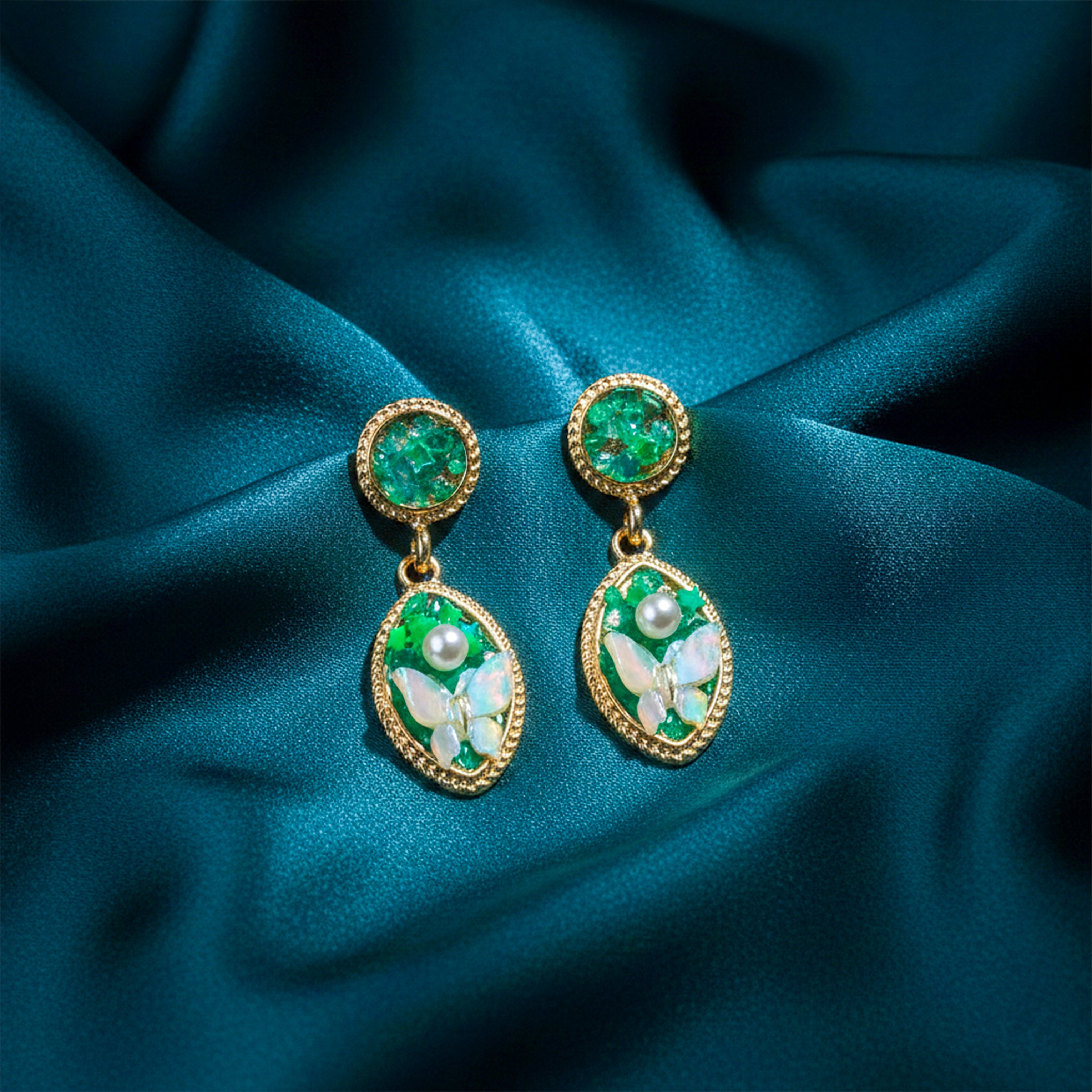 Gold Butterfly Drop Drop Earrings for women - Finora Jewels