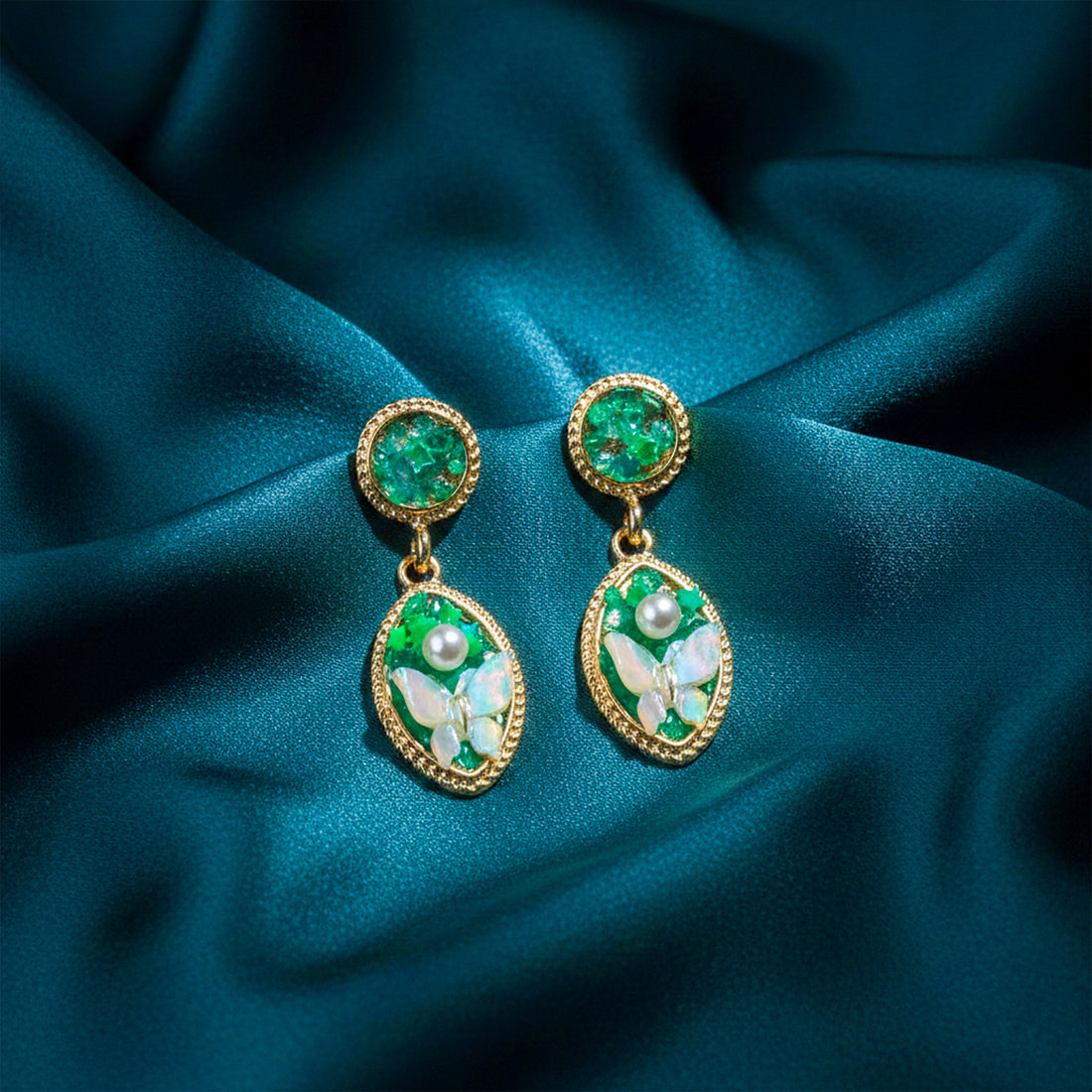 Gold Butterfly Drop Drop Earrings for women - Finora Jewels