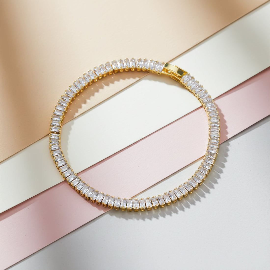 Luxury Baguette Tennis Bracelet for women in Gold - Finora Jewels