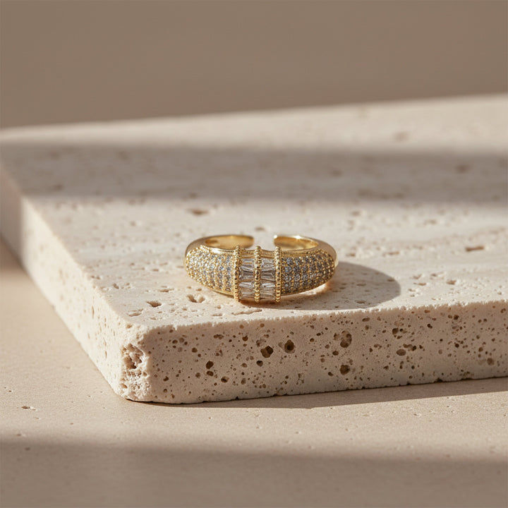Gold Finished Regal Spark Ring