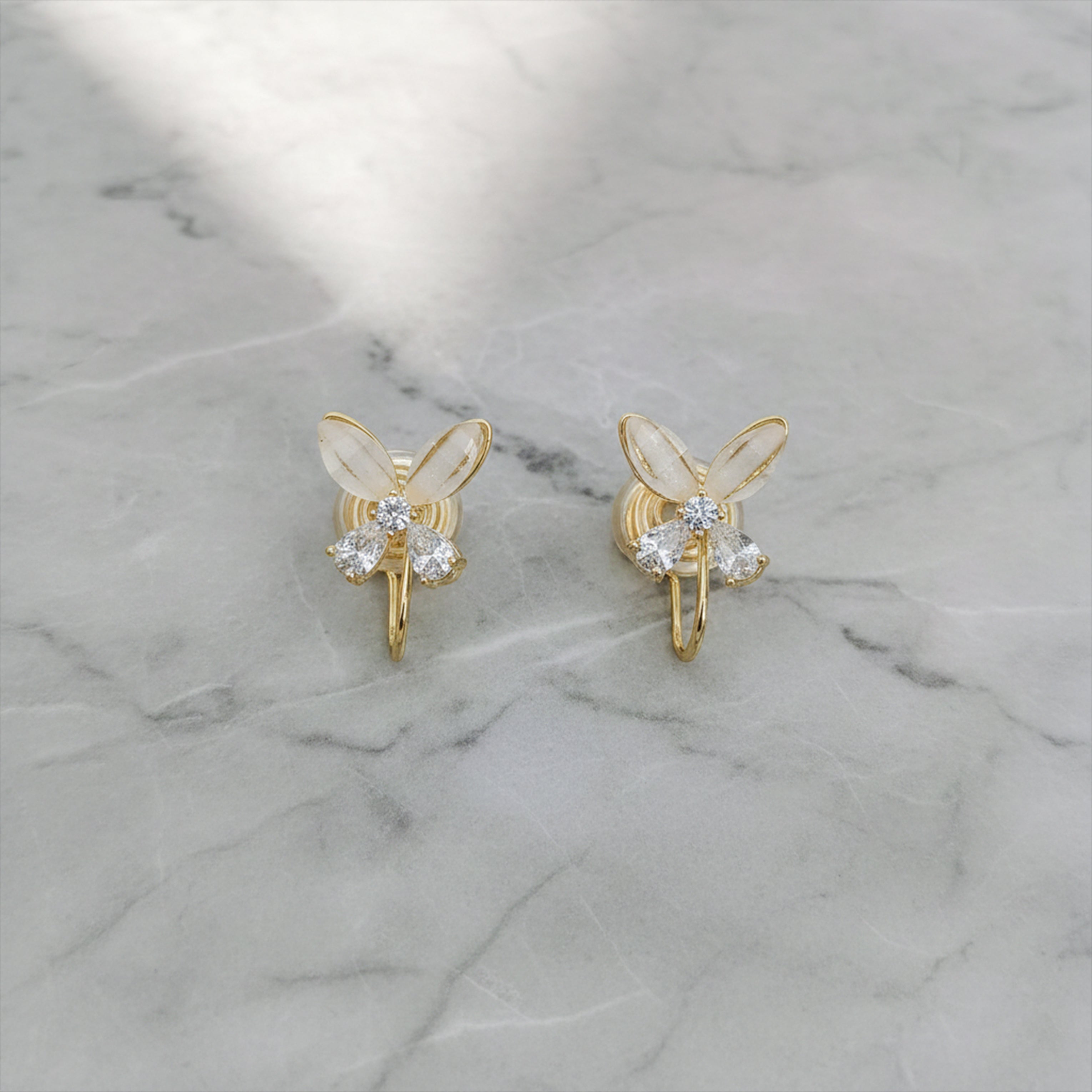 Gold-Toned Bloom Hoop Post Ear Studs GWE -101