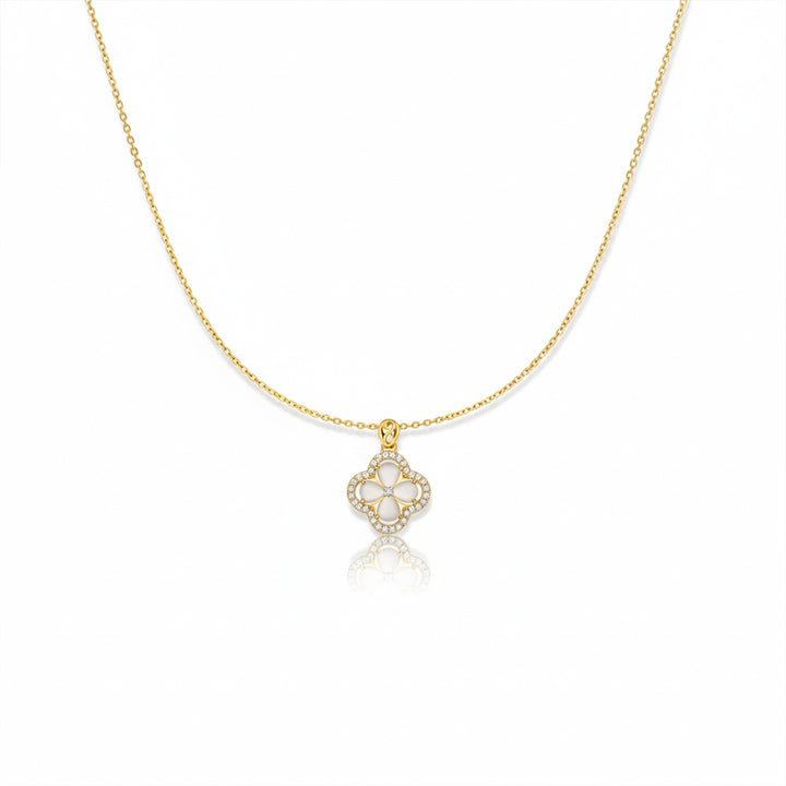 Quatrefoil Zirconia Locket Link Set GWN -90