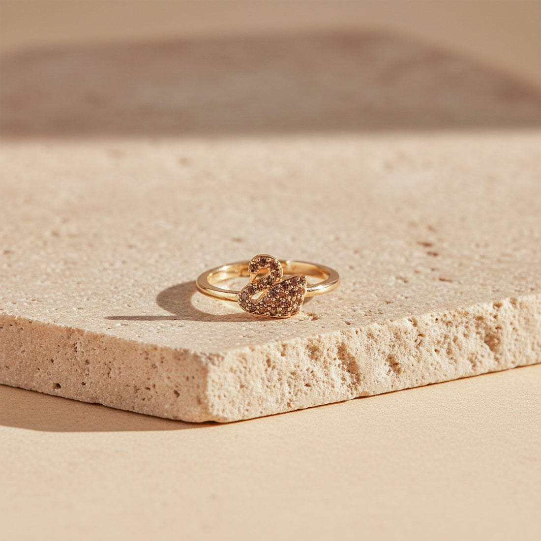 Gold-Toned Swan Sparkle Band GWR -12