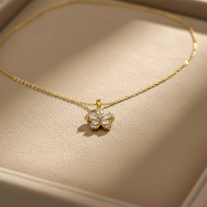 Petite Gold Cubic Zirconia Flora Women Link Set GWN -135