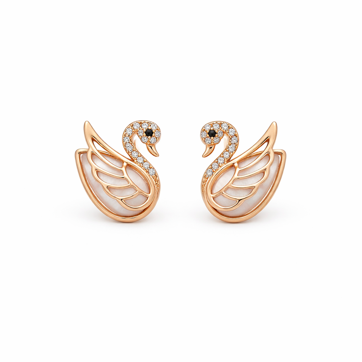 Swan Cubic Zirconia Post Ear Studs GWE -91