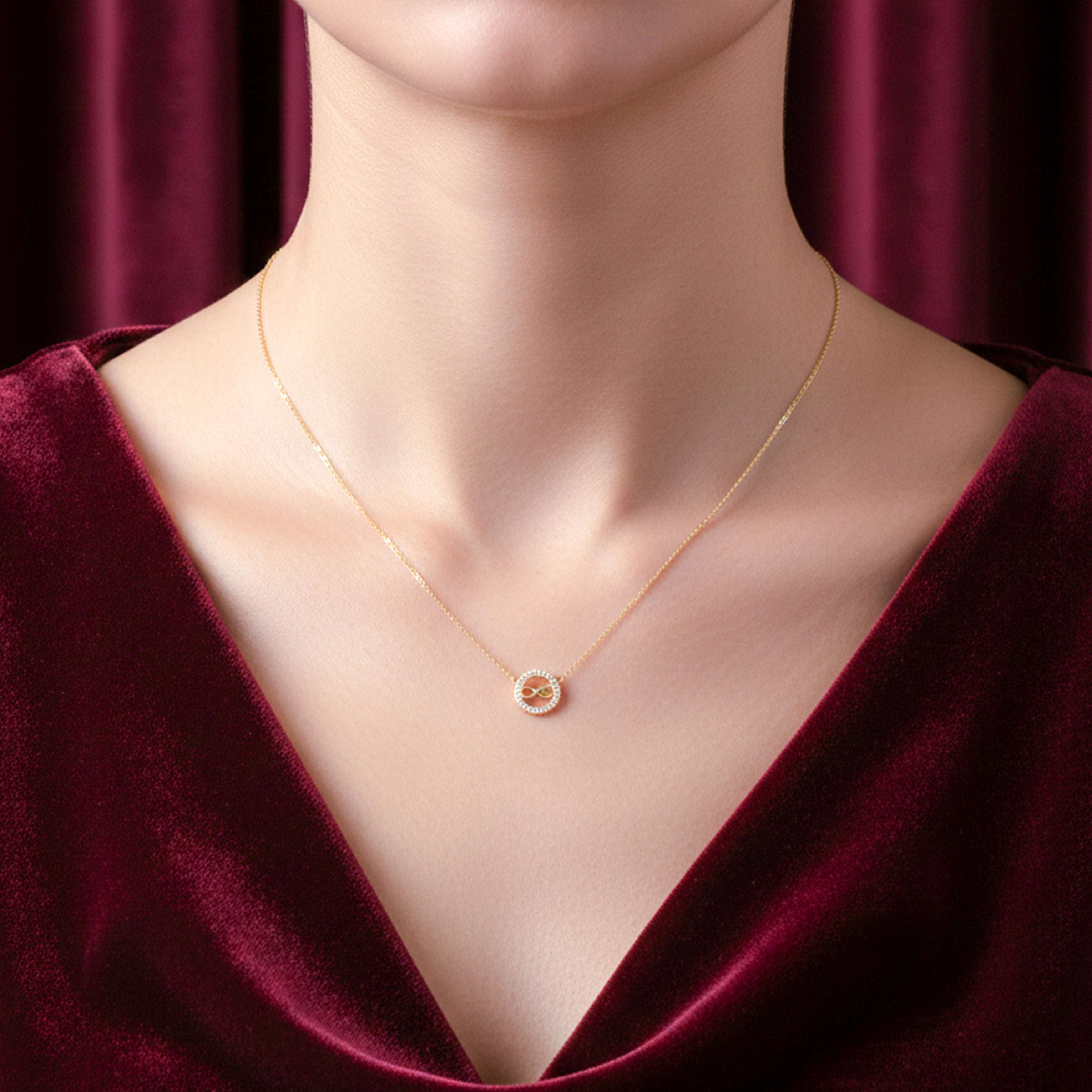 Gold-Toned Eternal Encircled Accent Link Set GWN -50