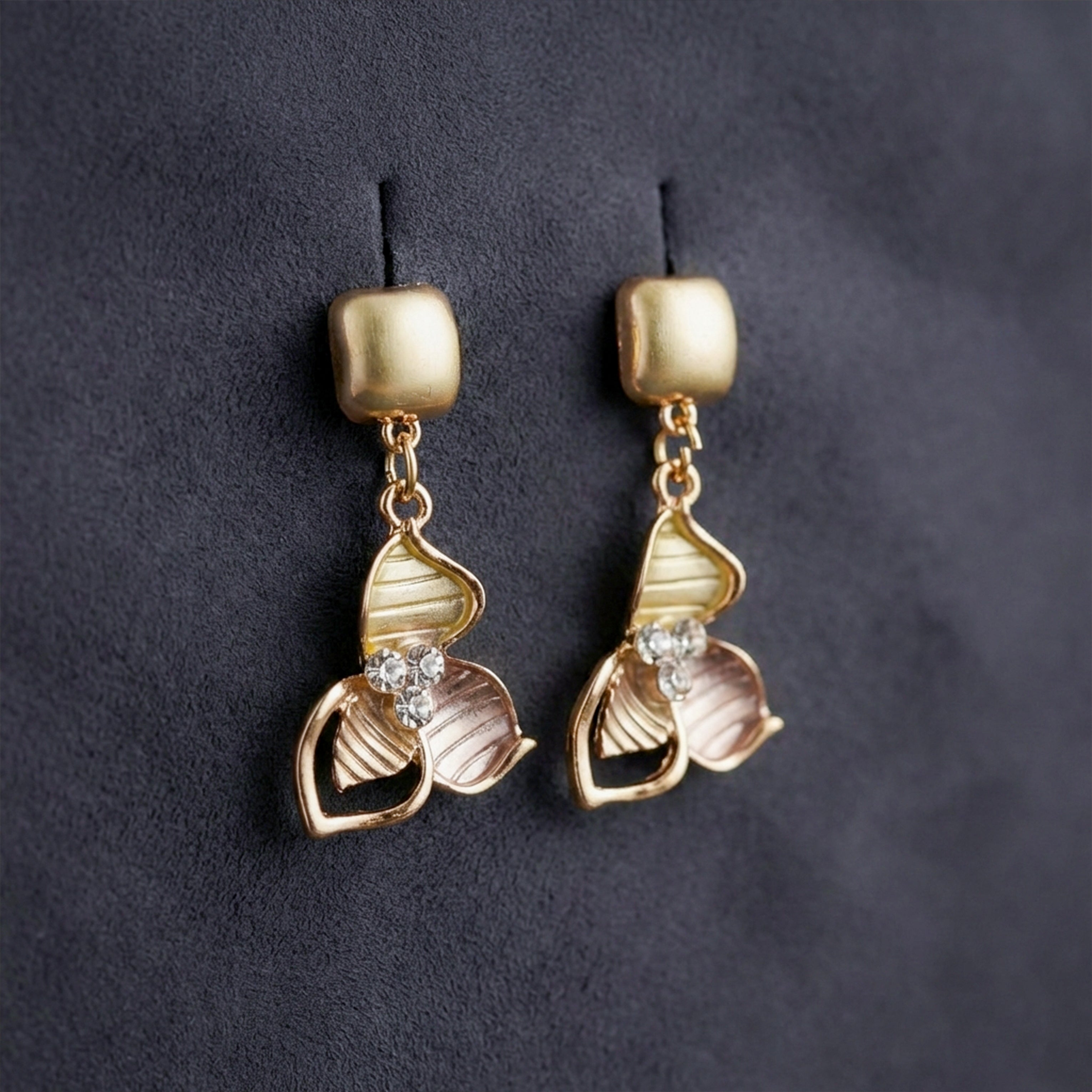 Heart Drop Stud Earrings for women in Gold - Finora Jewels