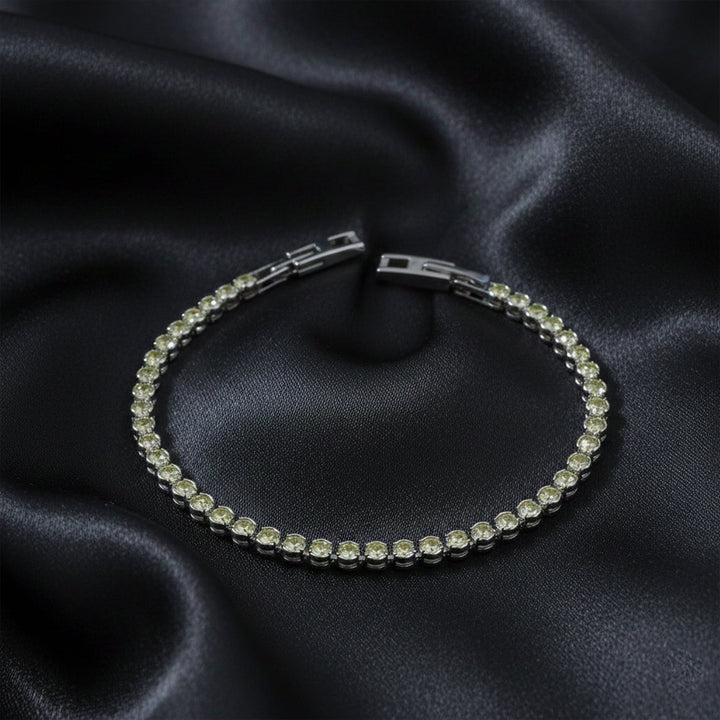 Green Halo Tennis Bracelet