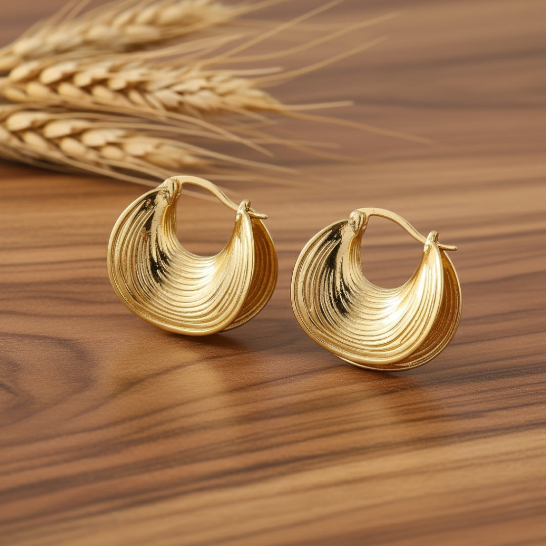 Waves Gold Rings Women Earring GWE -4