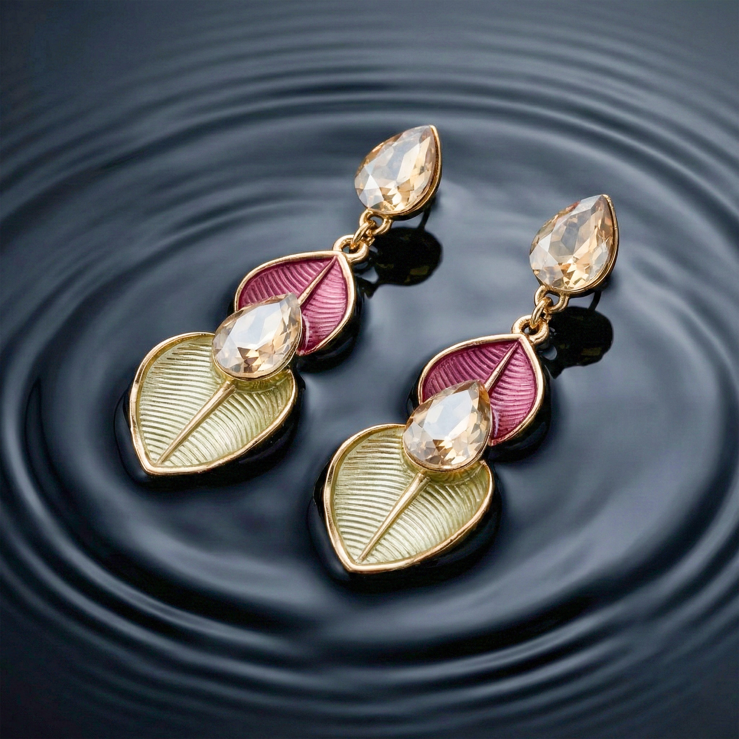Elegant Leaf Drop Earrings for women in Gold - Finora Jewels