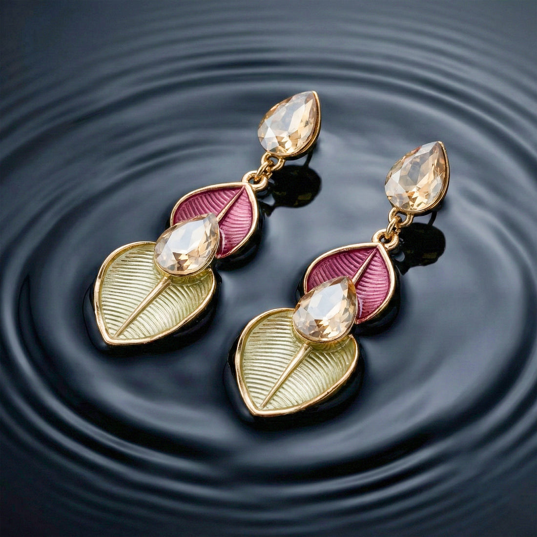 Elegant Leaf Drop Earrings for women in Gold - Finora Jewels