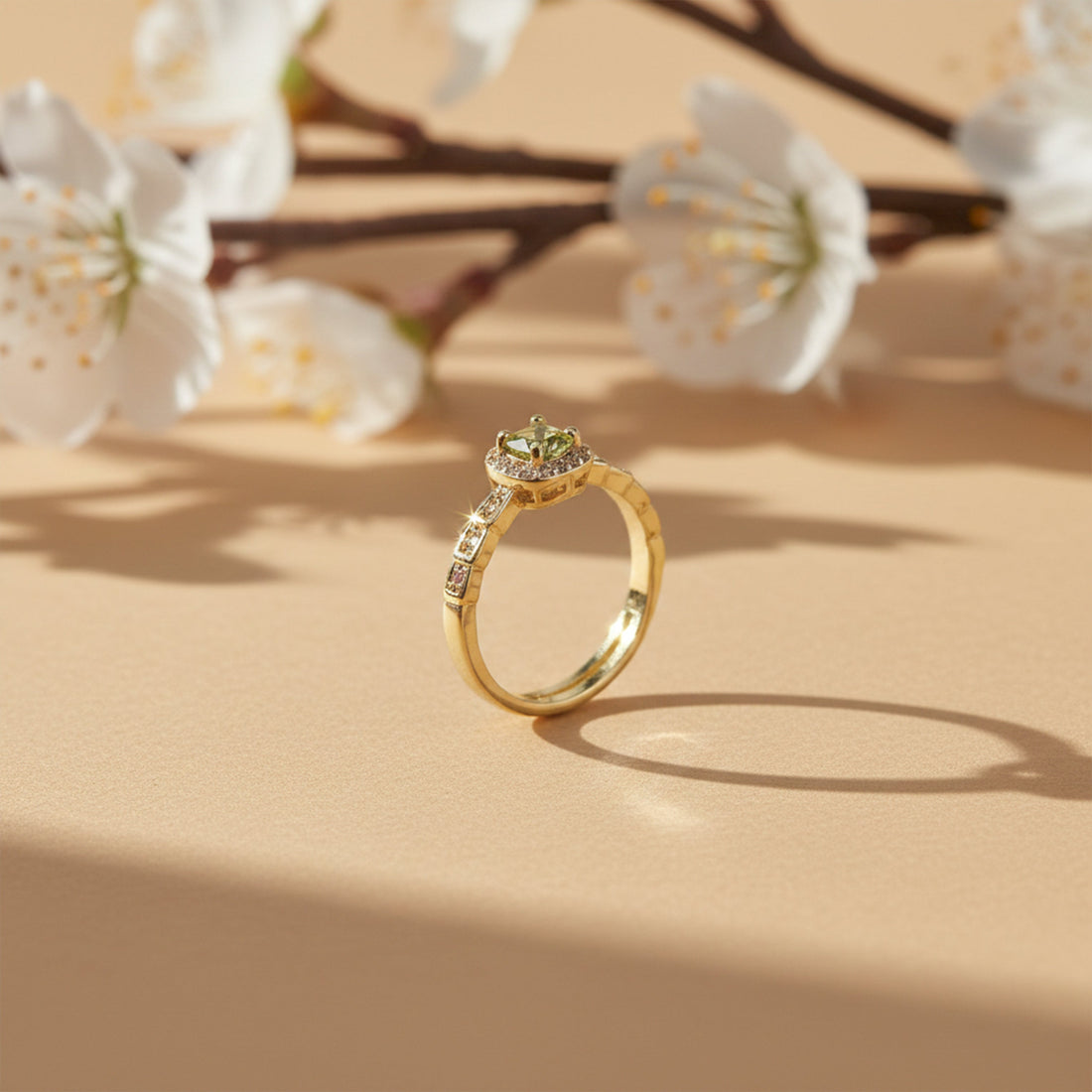 Gold-Toned Olive Encircled Band GWR -45