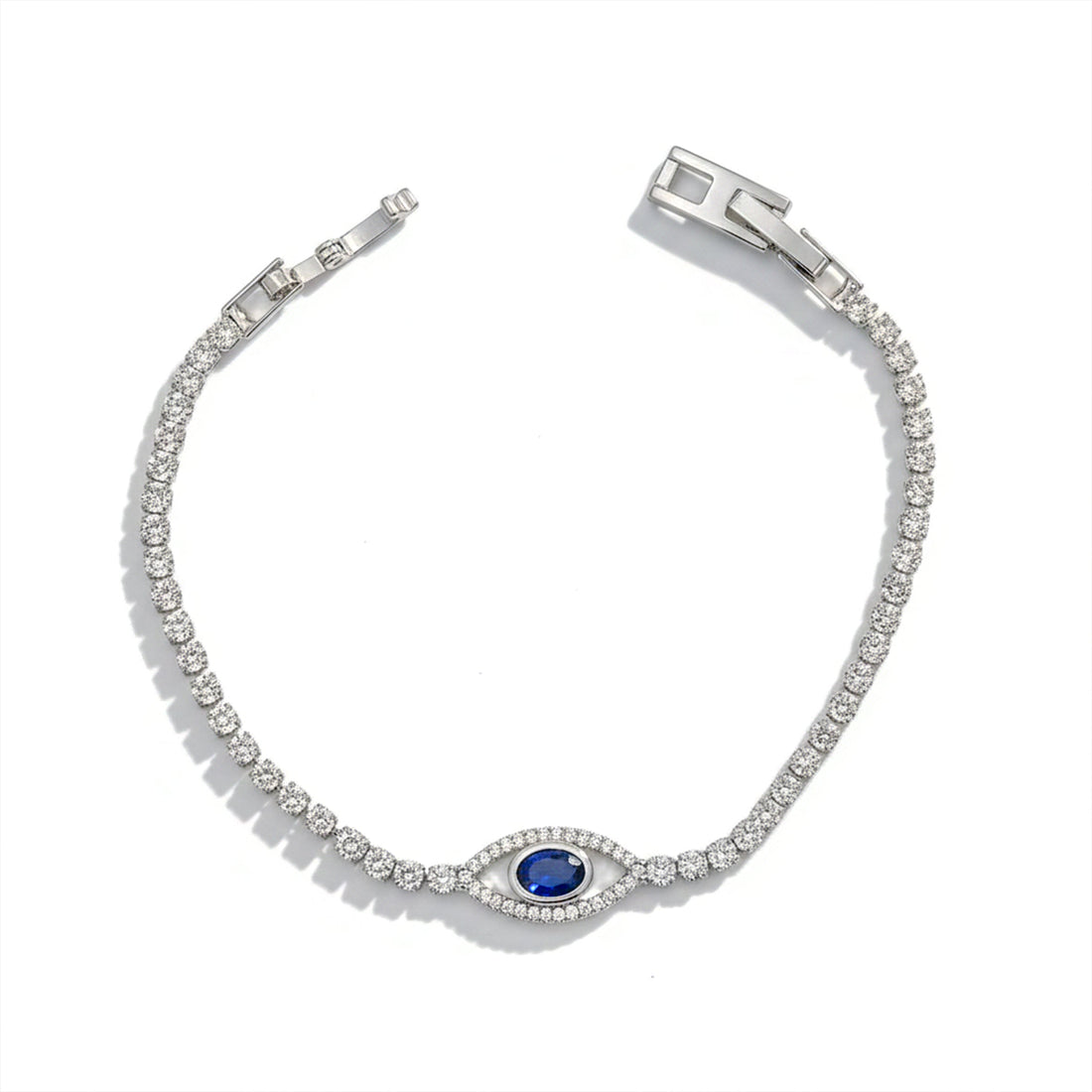 Blue Evil Eye Tennis Bracelet for women in Gold - Finora Jewels