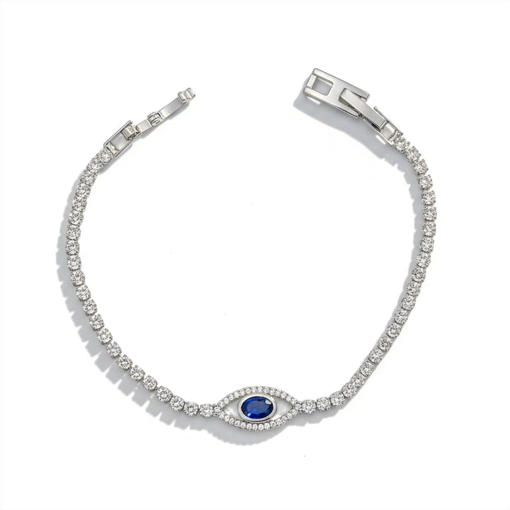 Blue Evil Eye Tennis Bracelet